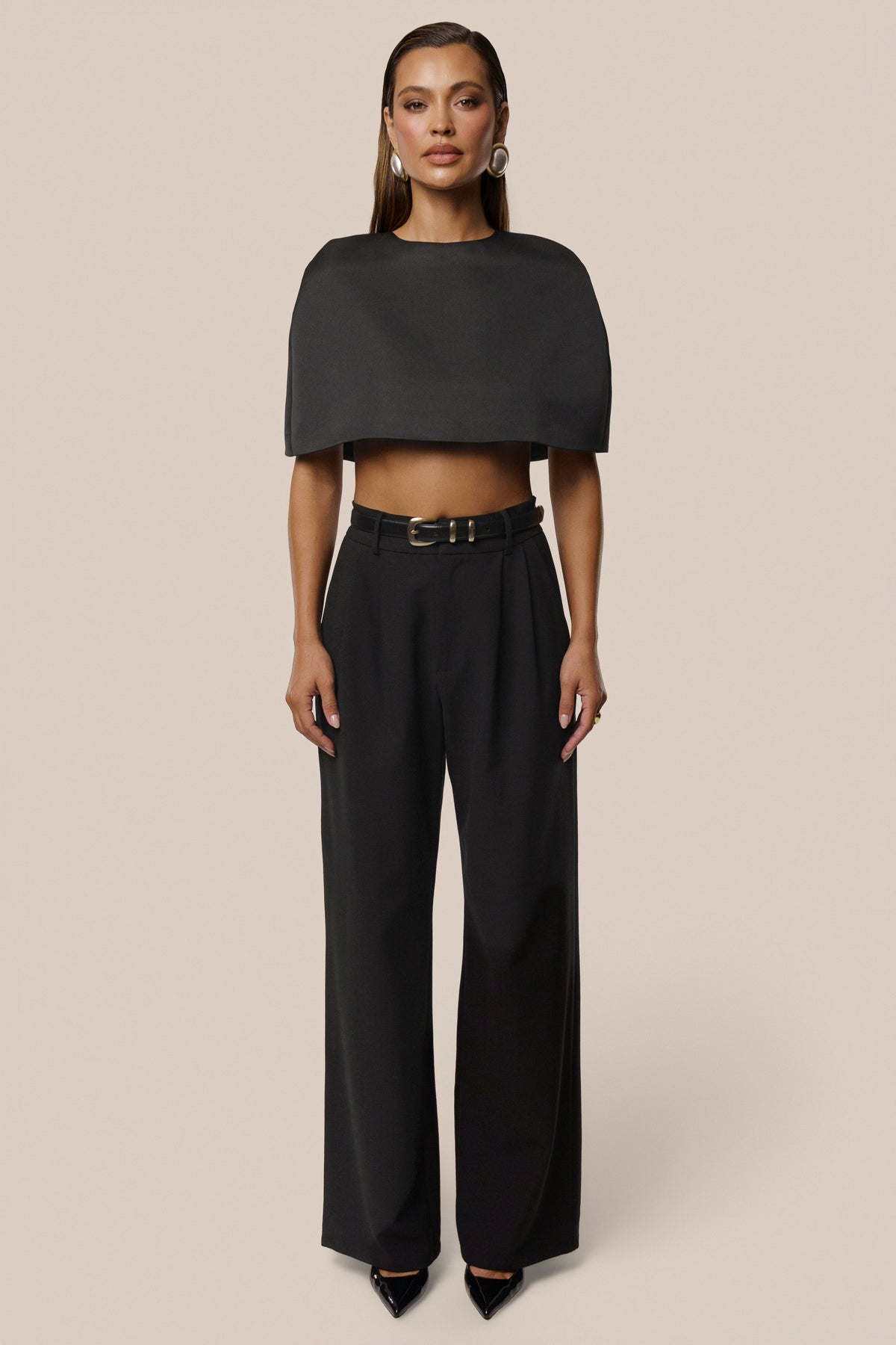 Black Main Event Crop Top