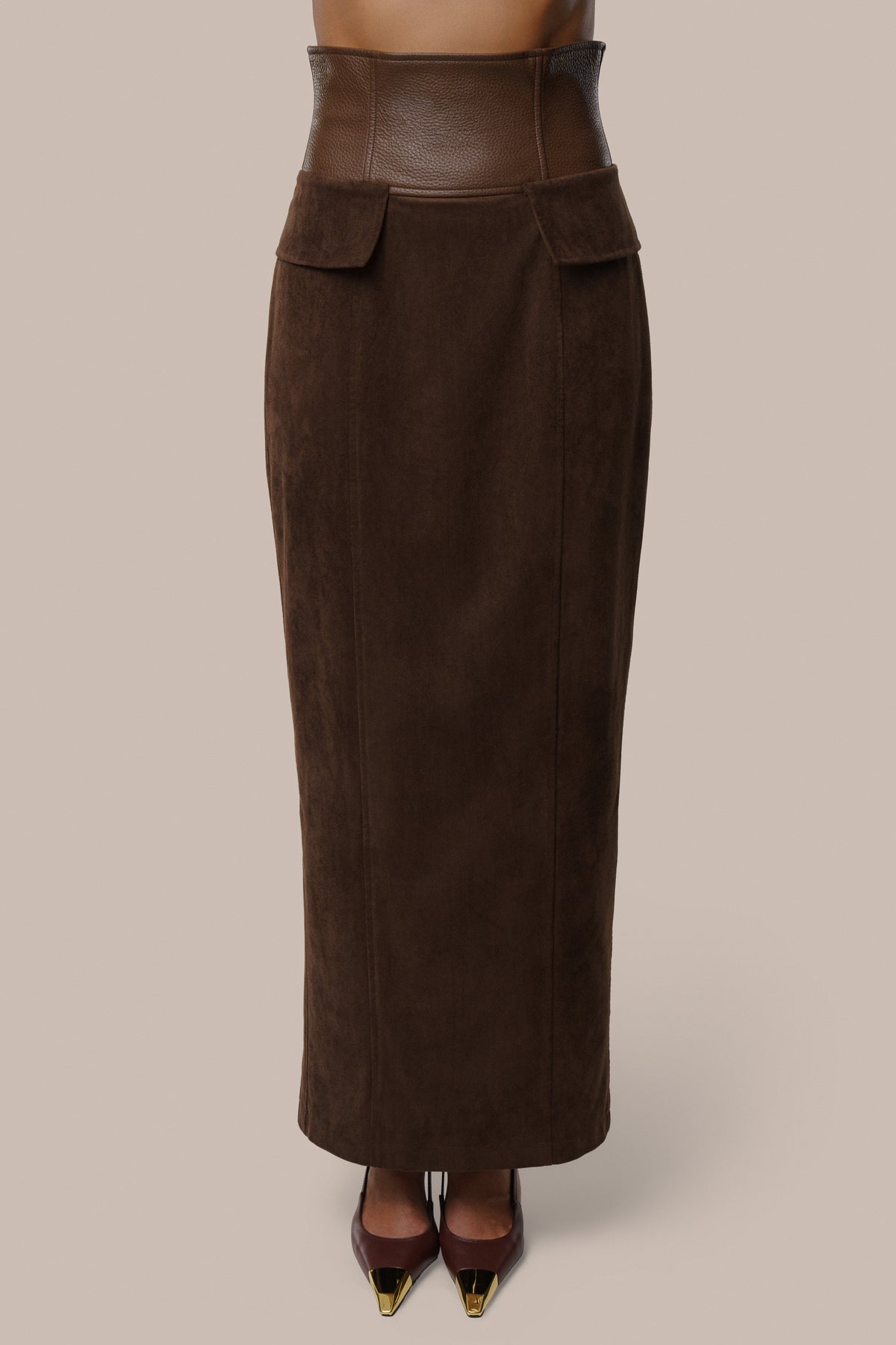 Chocolate Upper East Maxi Skirt - JLUXLABEL