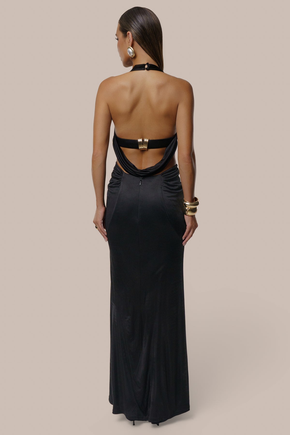 Black Belinda Halter Maxi Dress