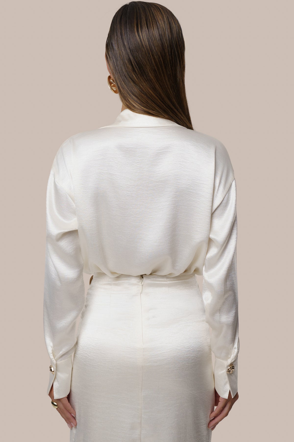 Ivory Dreamer Satin Bodysuit