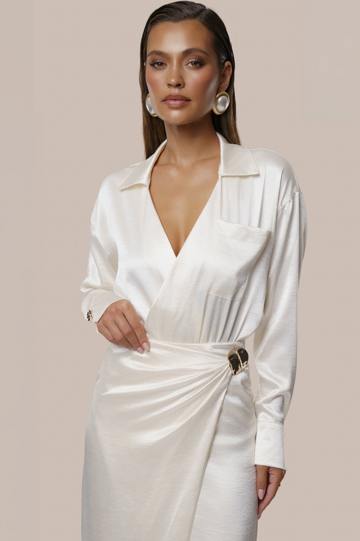 Ivory Dreamer Satin Bodysuit