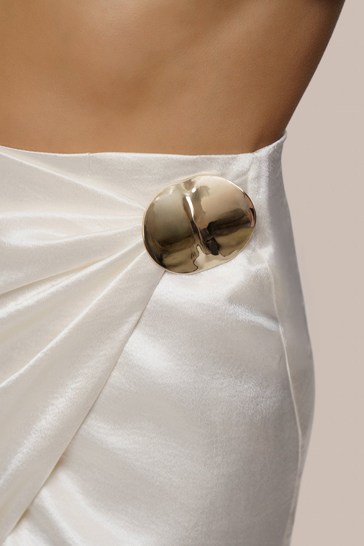 Ivory Dreamer Satin Maxi Skirt