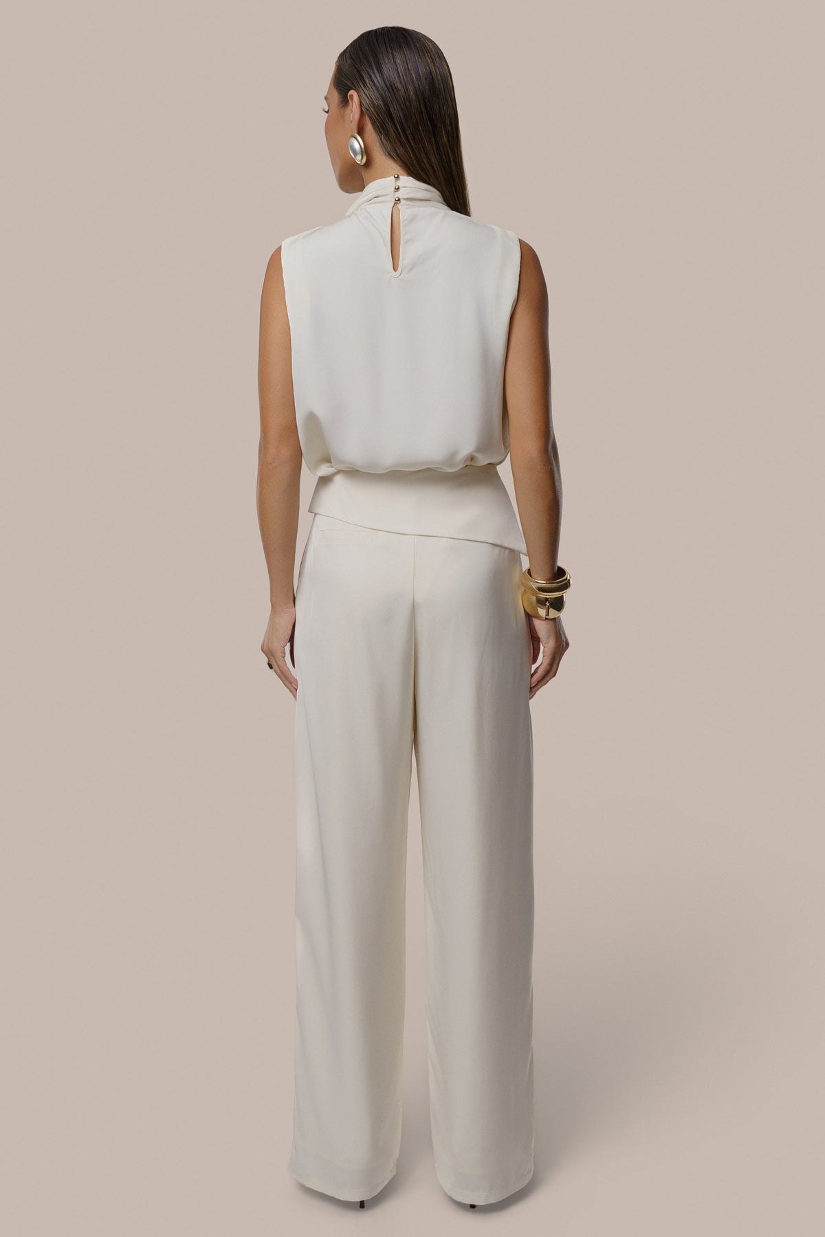 Ivory High Standards Drape Top - JLUXLABEL