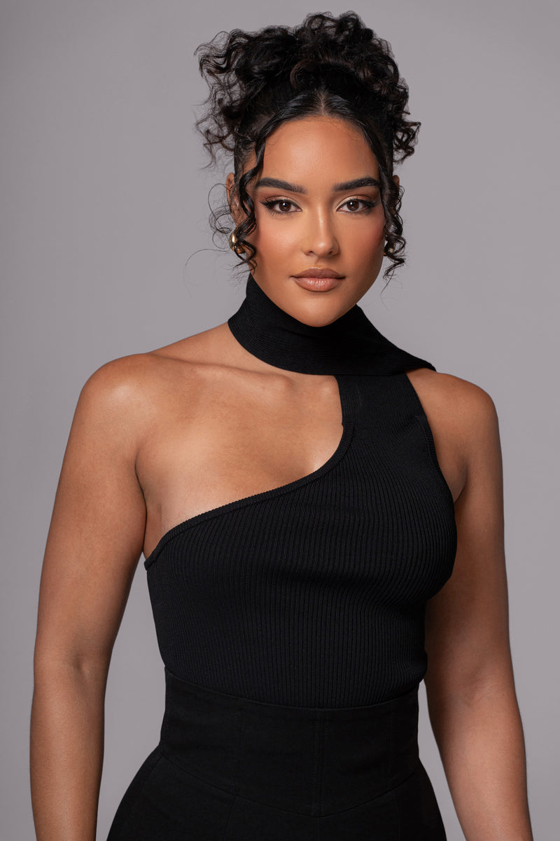 Black Anderson Ribbed Top