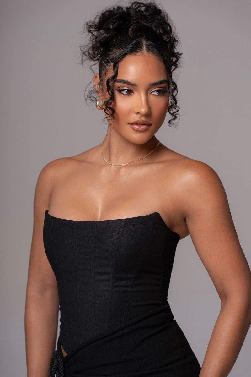 Black Fenix Reversible Linen Corset