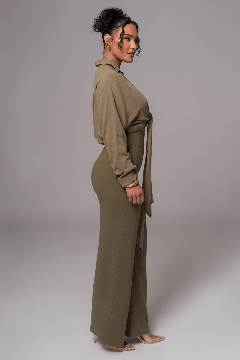 Olive Explorer Linen Pants