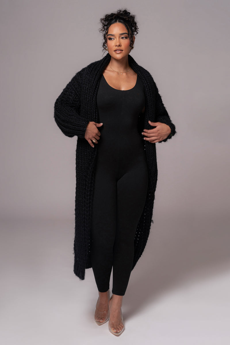 Black Hold Me Close Shawl Collar Cardigan