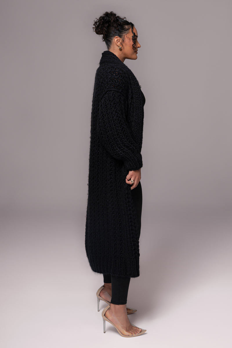 Black Hold Me Close Shawl Collar Cardigan