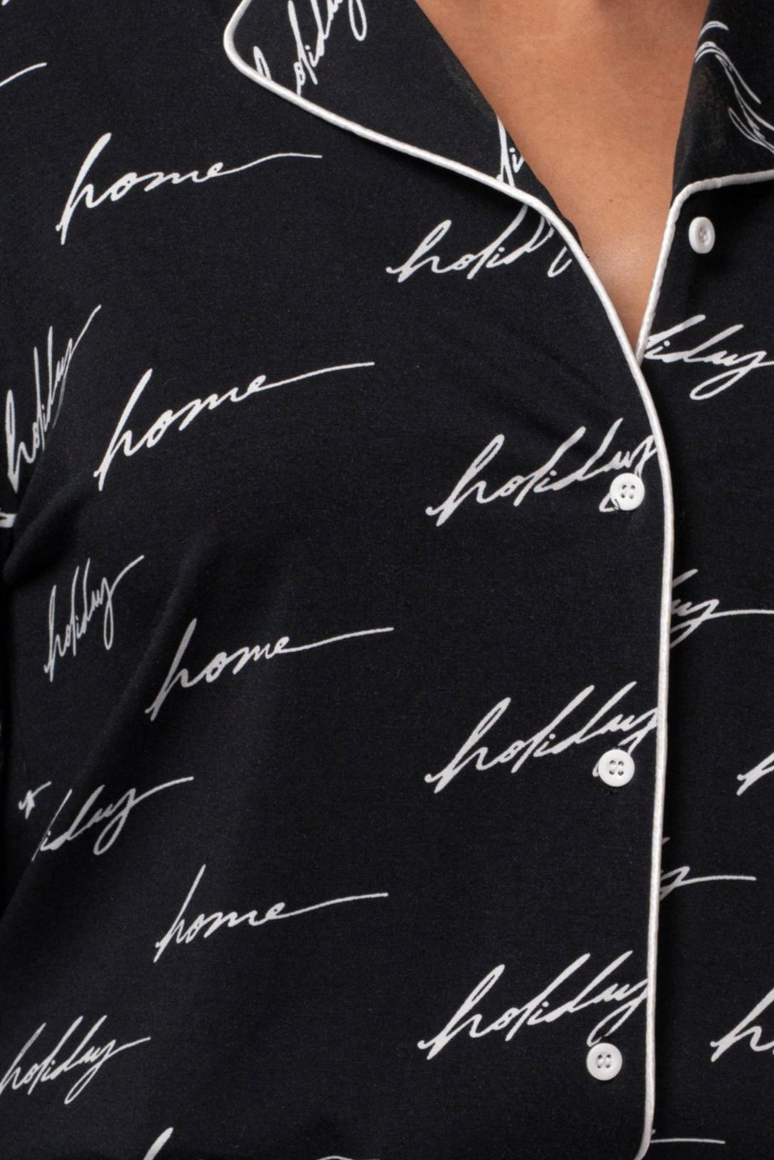 Black Home For The Holidays Adult Pajama Set - JLUXLABEL