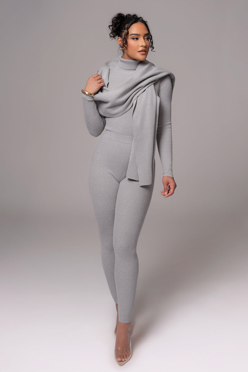 Heather Grey Naaya Ribbed Leggings