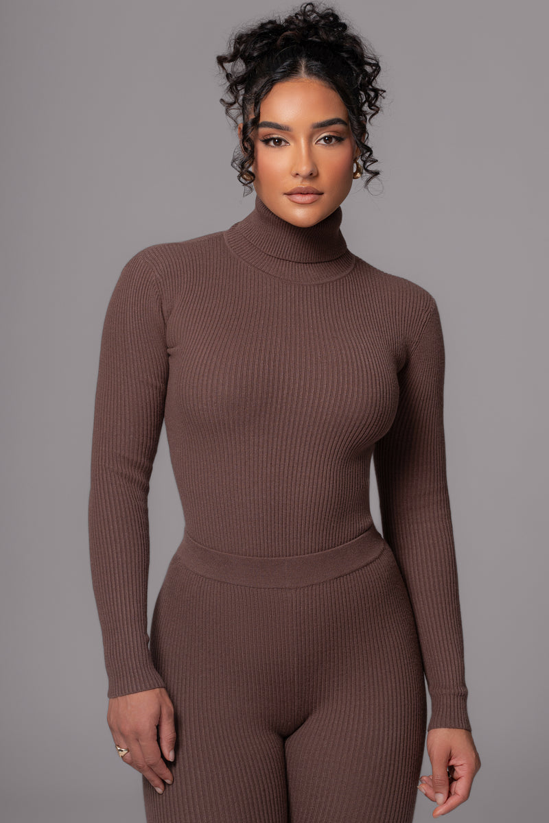 Chocolate Arlett Turtleneck Bodysuit