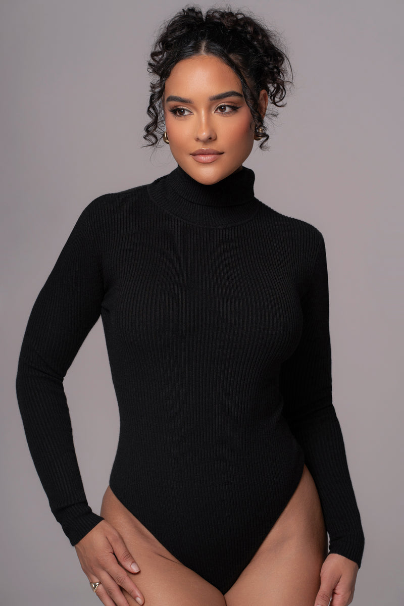 Black Arlett Turtleneck Bodysuit