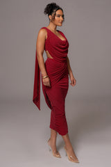 Red Divine Drape Skirt Set