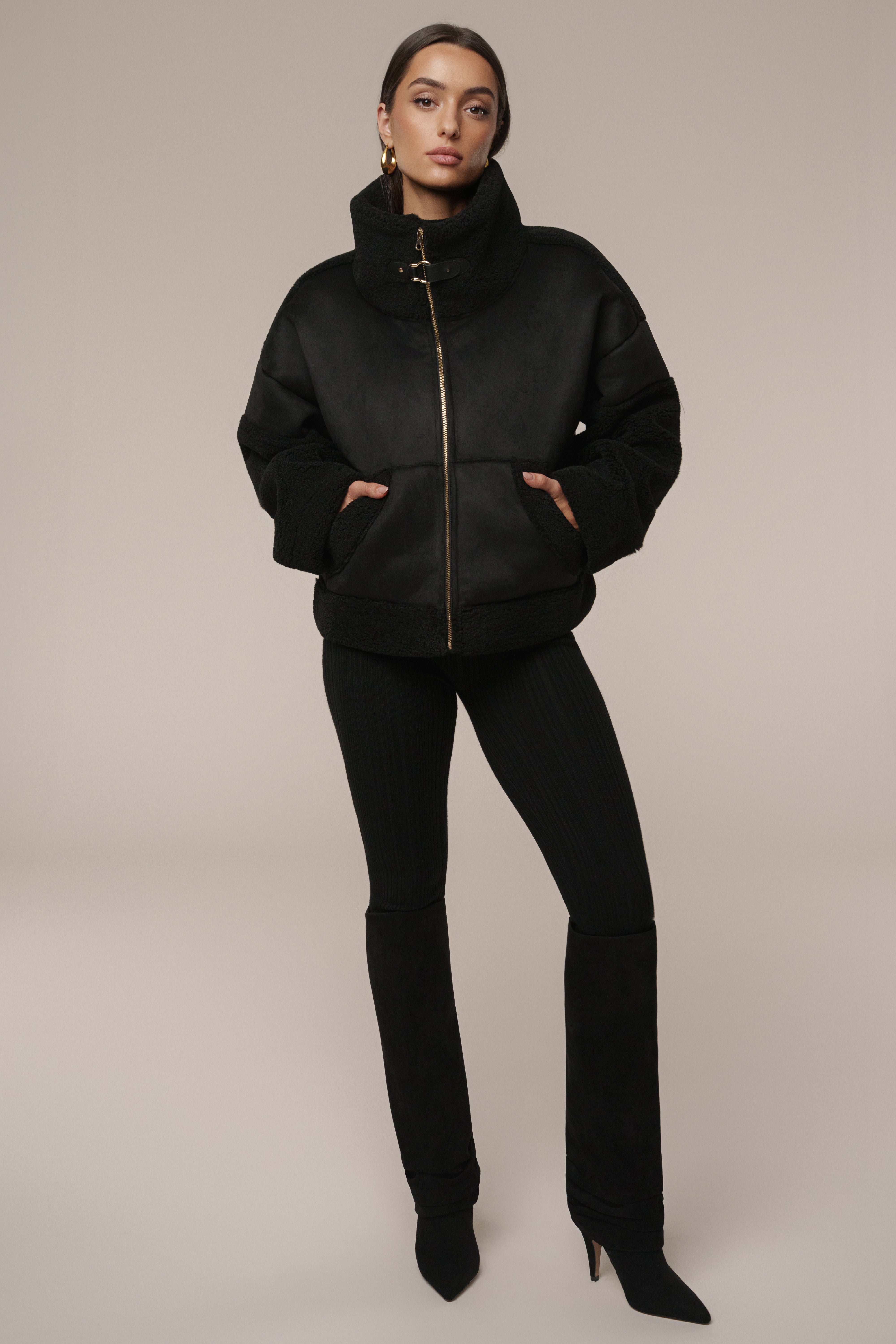 ジャケット・アウター BLACKUP Shagle High-NeckFurLeatherJumper Men's Ascent Shell Jacket - schoeller c_change wool | Alps & Meters