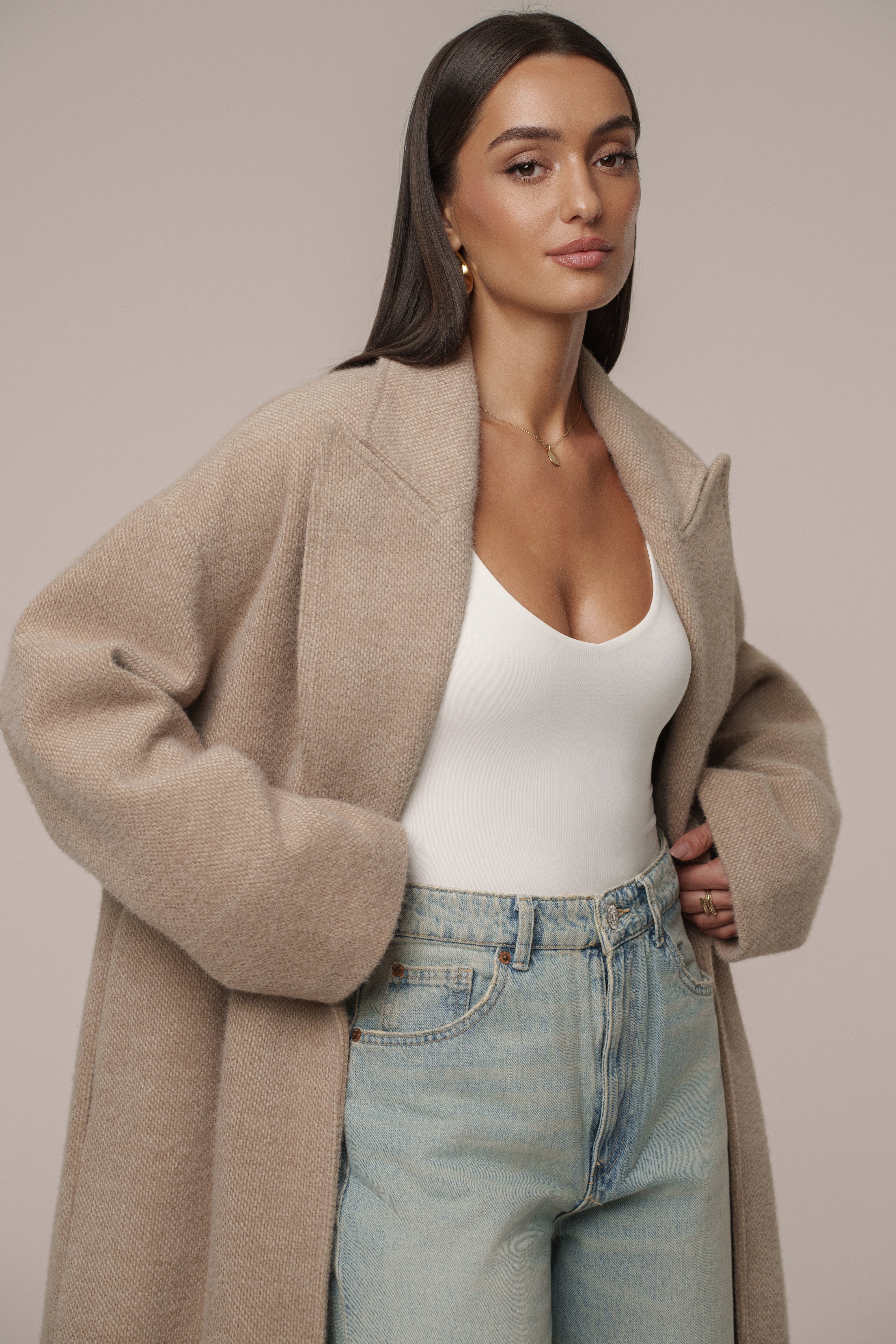 Sand Dion Oversized Coat