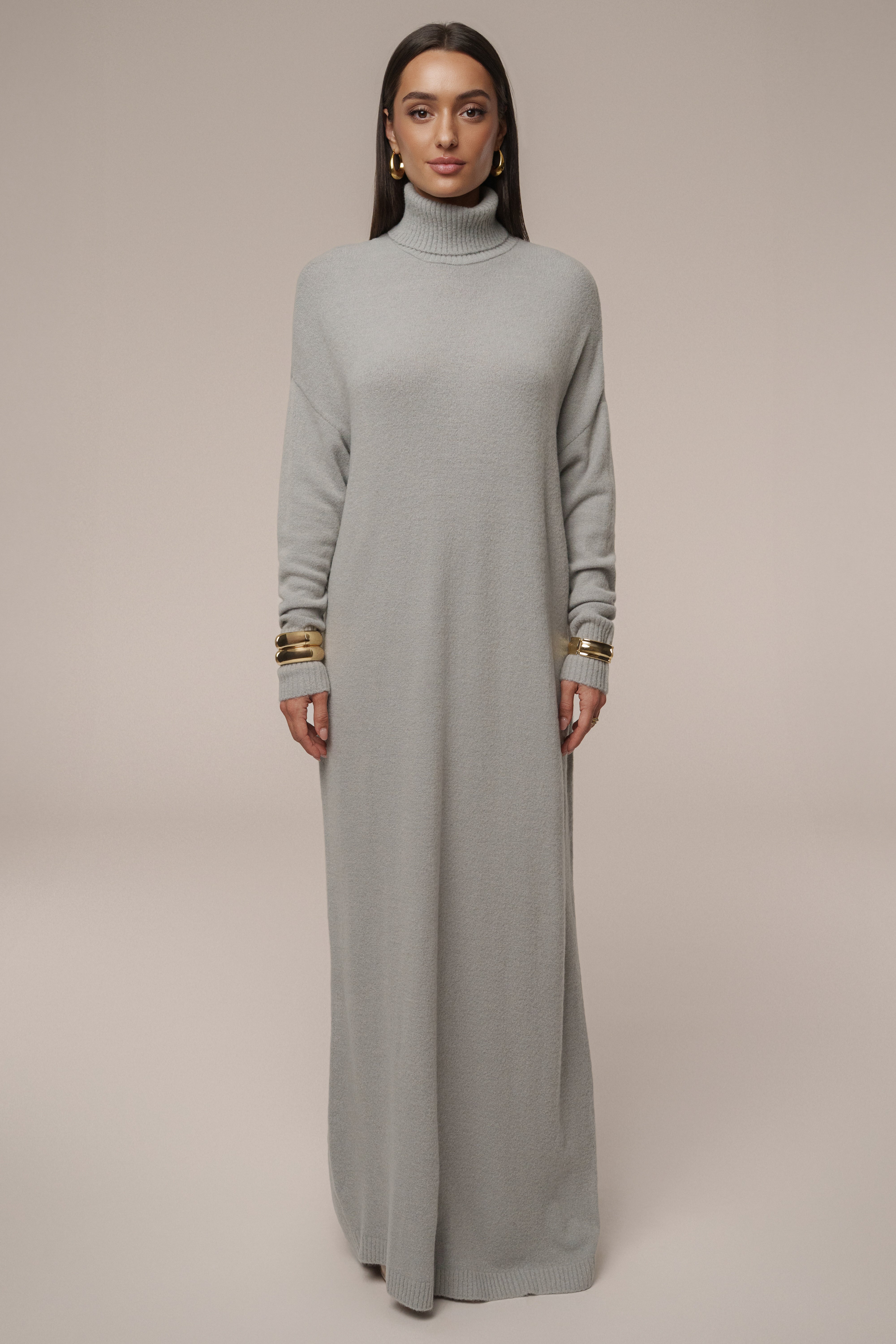 Grey Hartley Knit Maxi Dress - JLUXLABEL