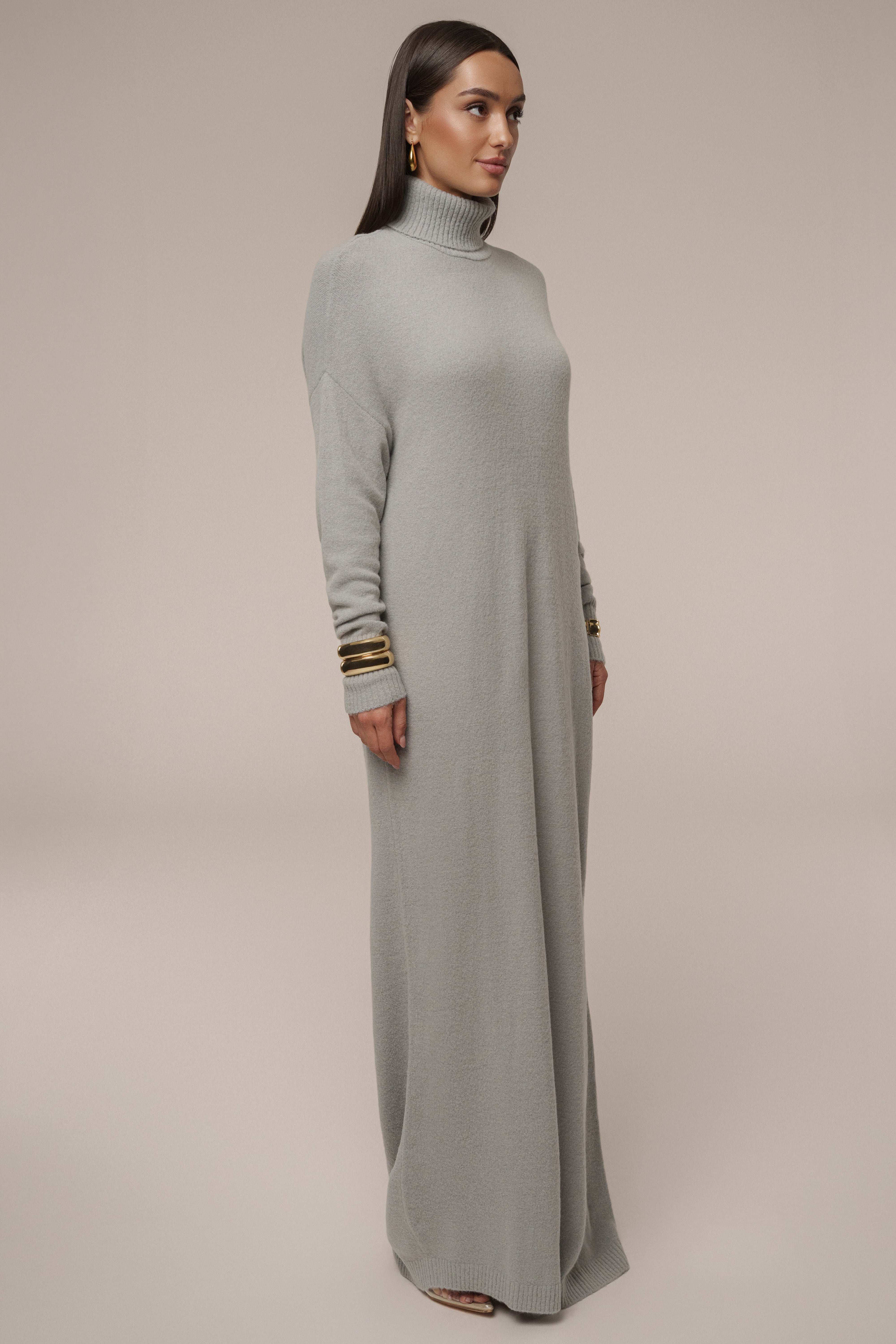 Grey Hartley Knit Maxi Dress - JLUXLABEL