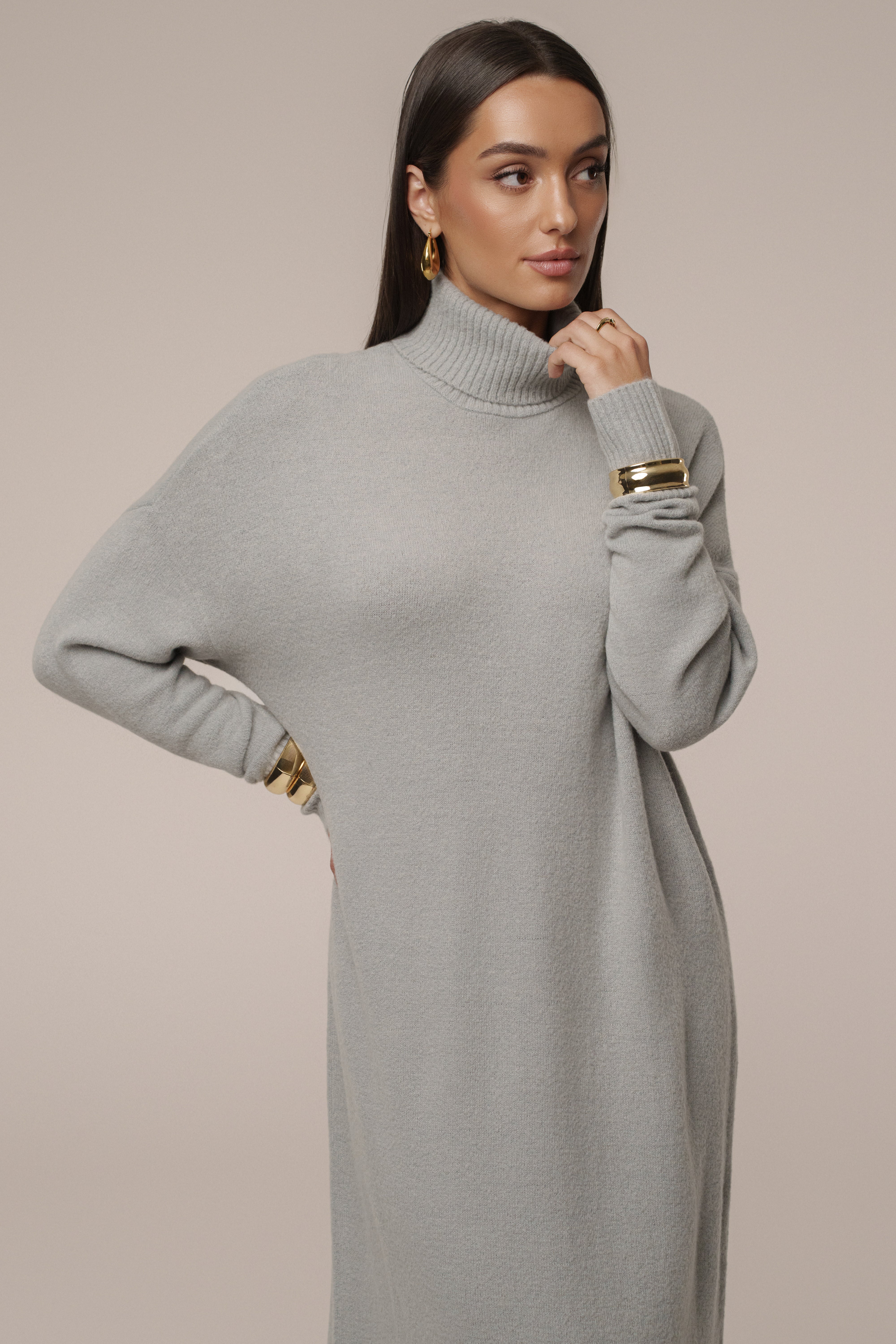 Grey Hartley Knit Maxi Dress - JLUXLABEL