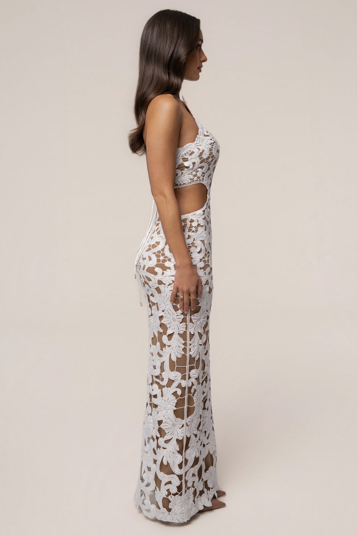 Ivory Chateau Lace Maxi Dress - JLUXLABEL