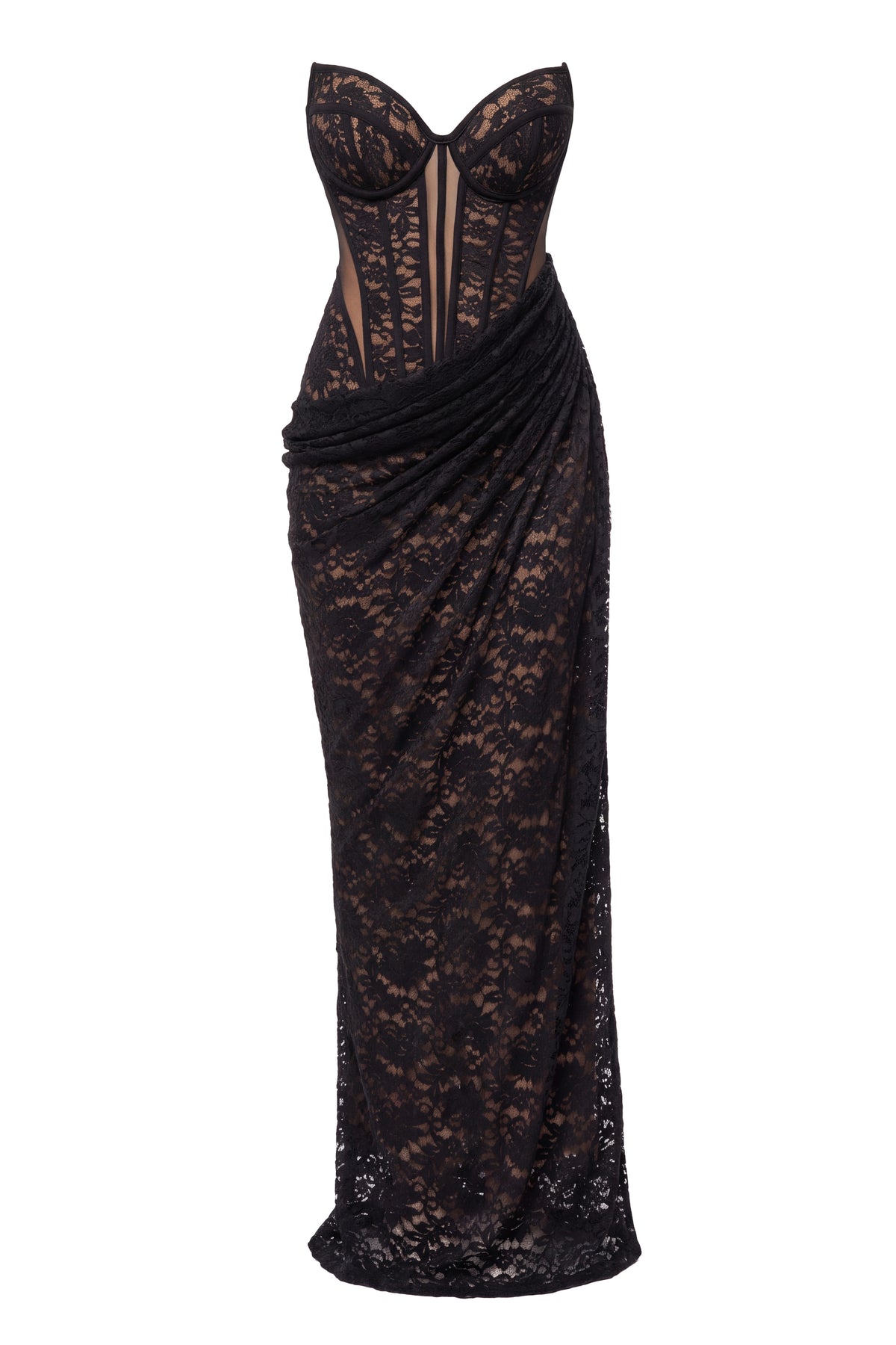 Black Main Event Lace Corset Dress