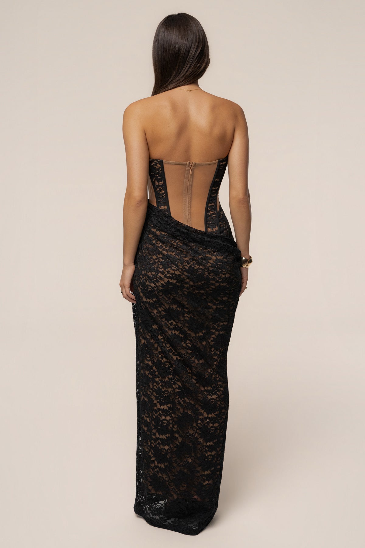 Black Main Event Lace Corset Dress - JLUXLABEL