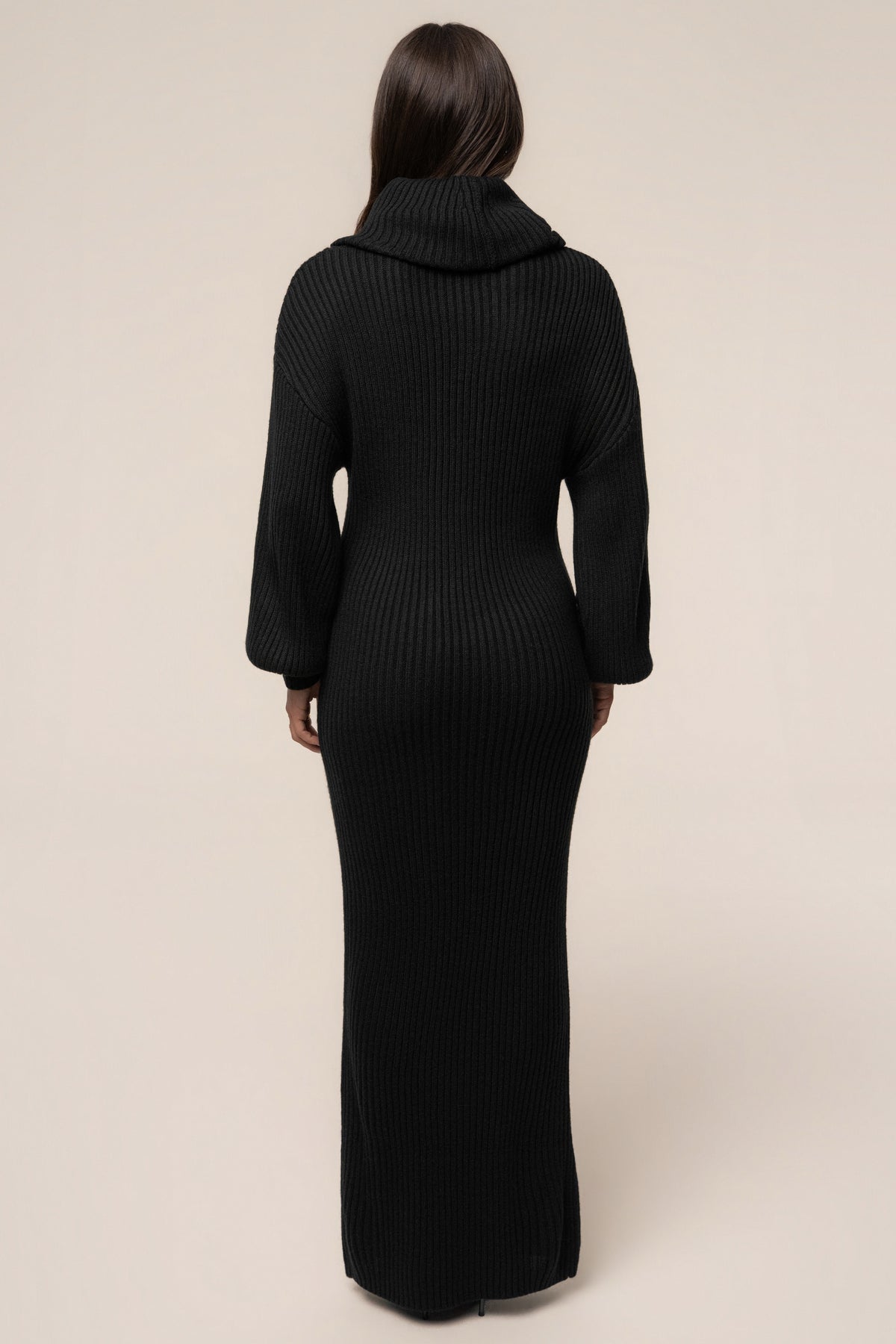 Black Coffee Run Turtleneck Dress - JLUXLABEL