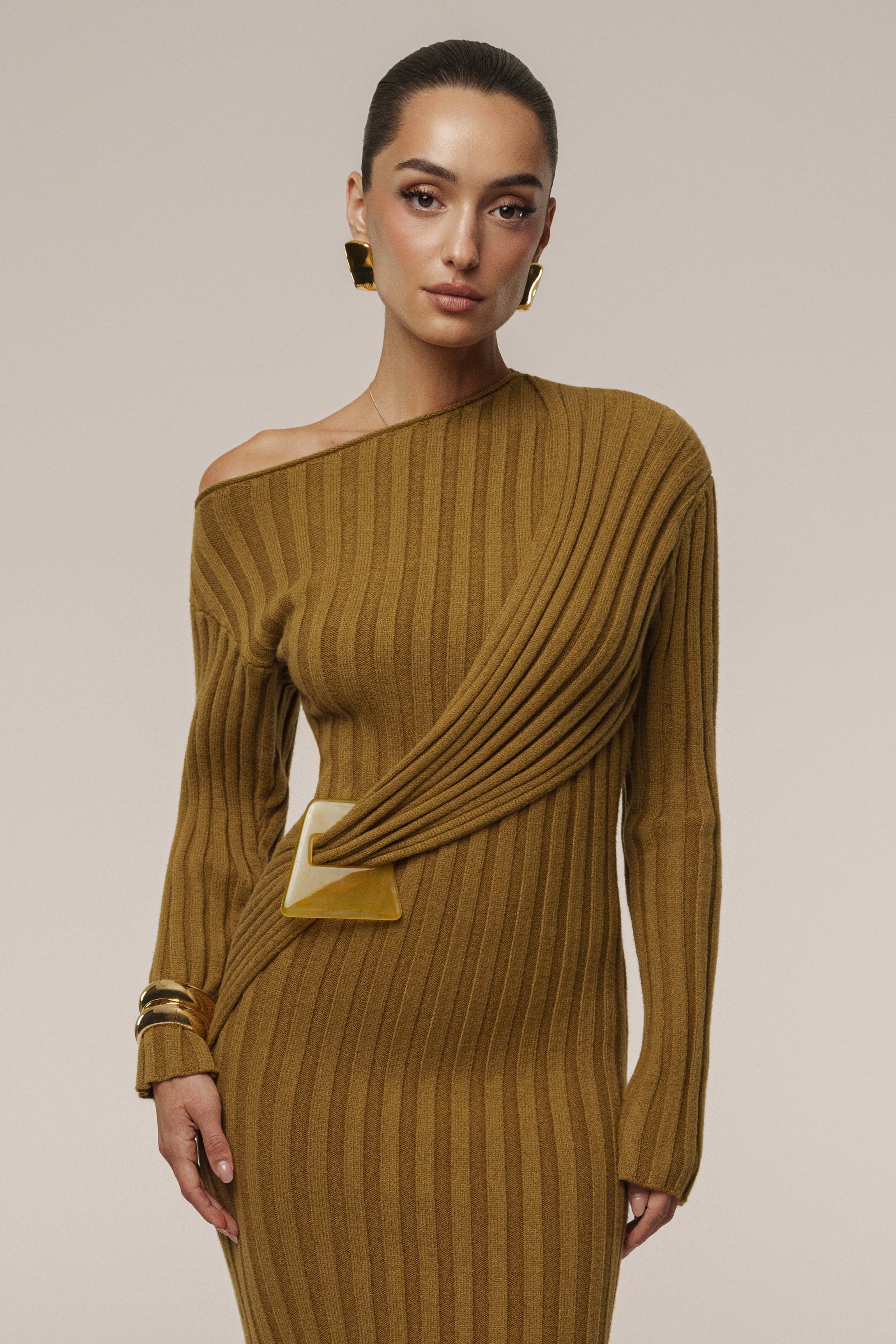 Olive Auttomn Maxi Dress - JLUXLABEL