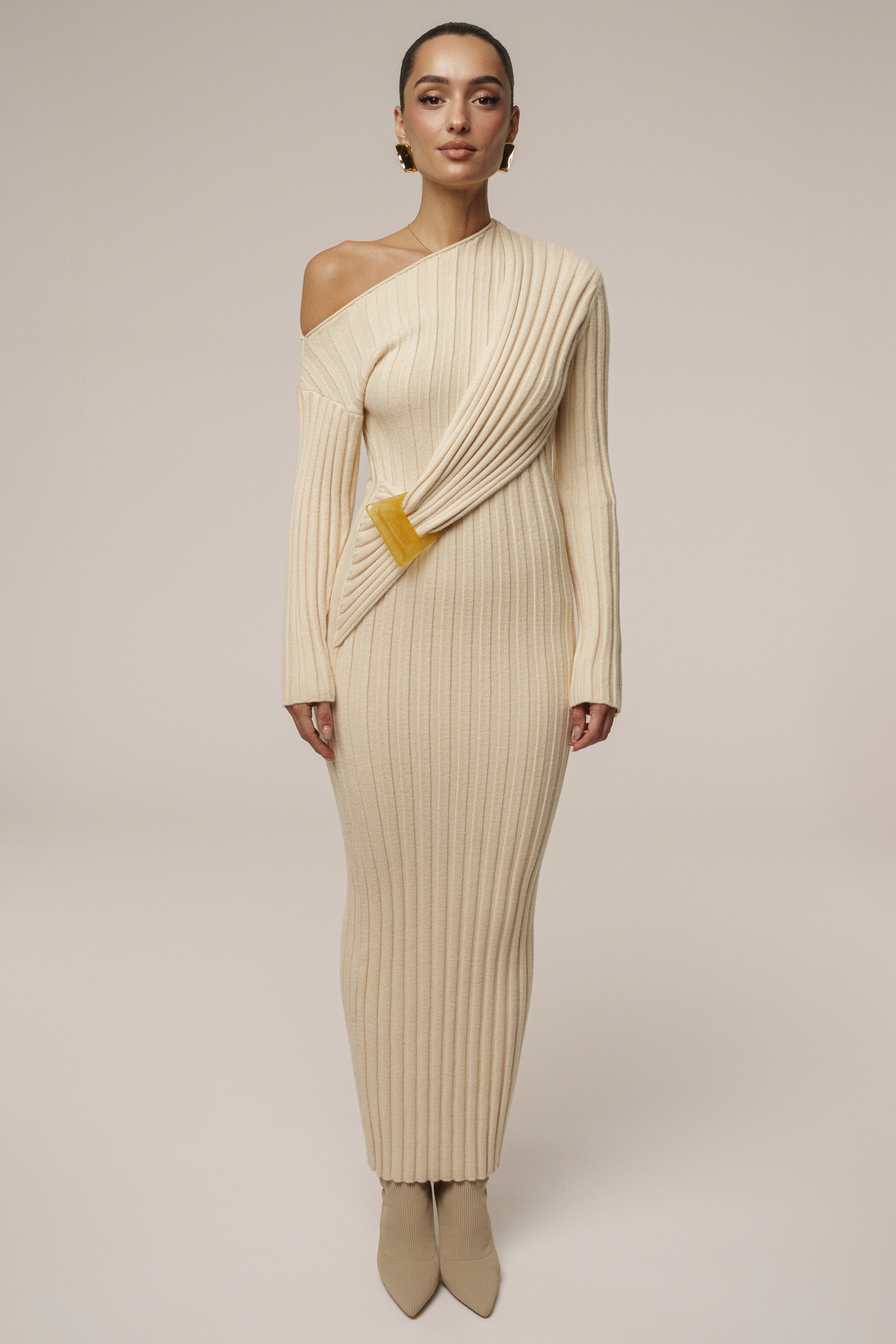 Ivory Auttomn Maxi Dress - JLUXLABEL