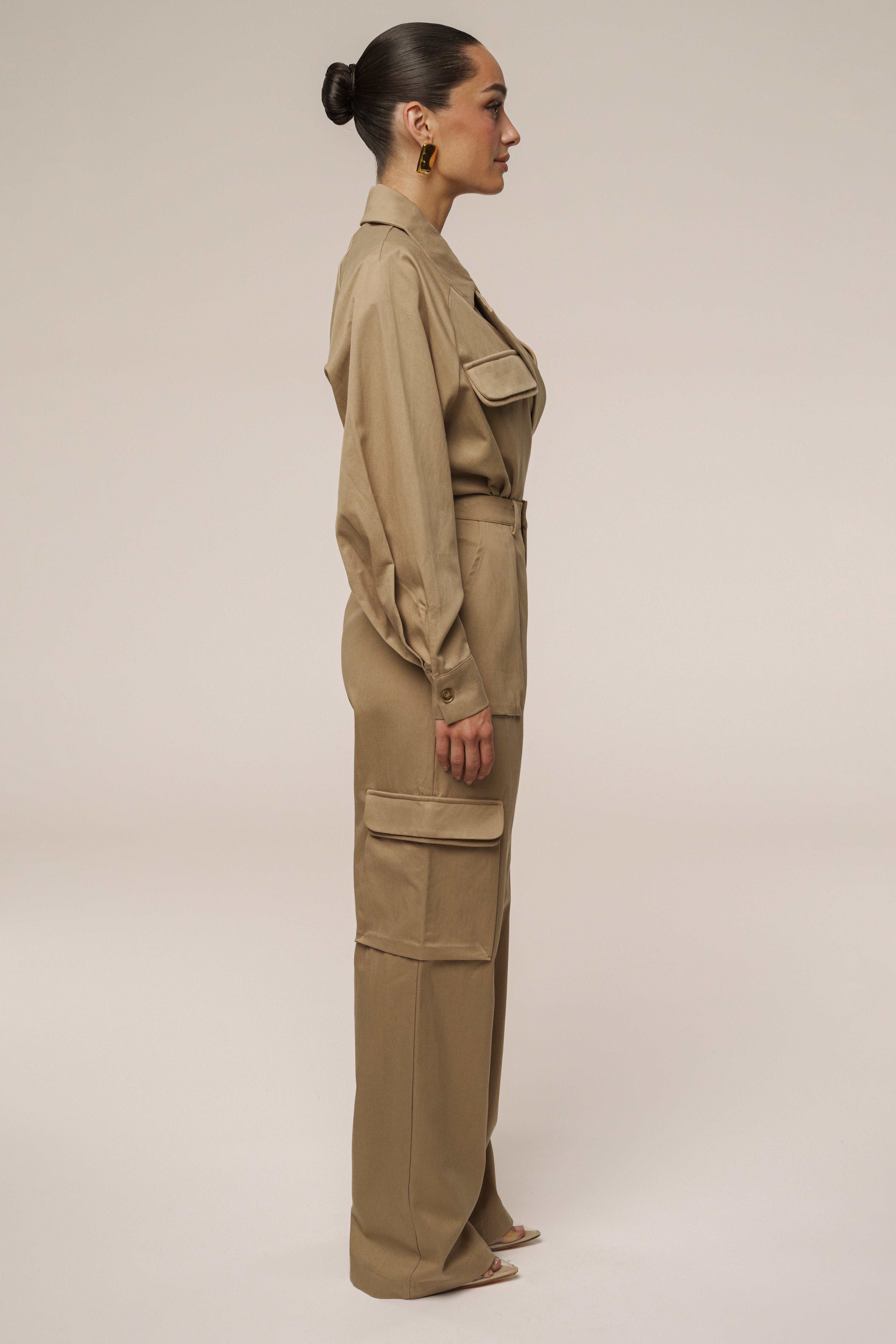 Tan Structure Theory Bodysuit - JLUXLABEL