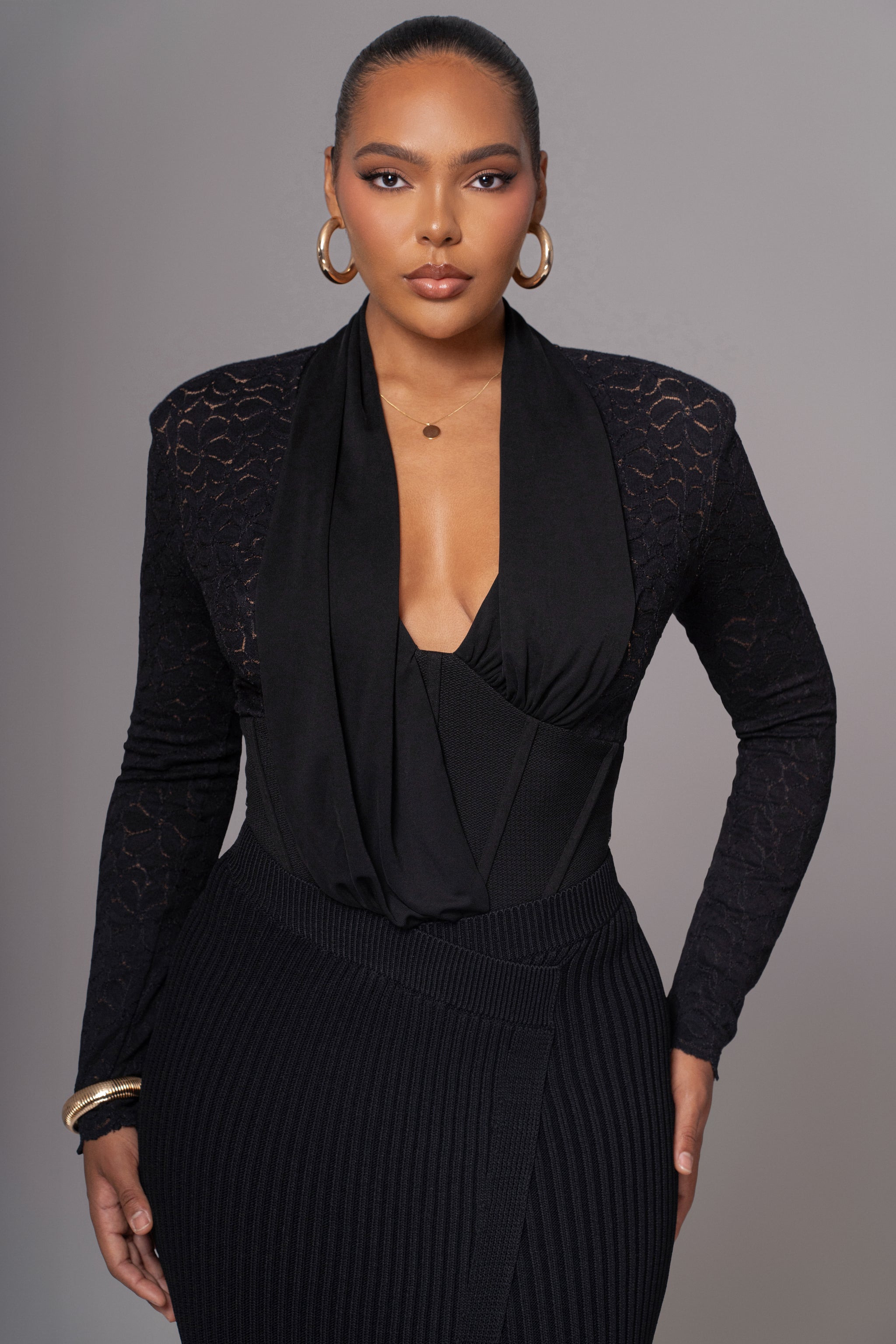 Black Corset Bodysuit
