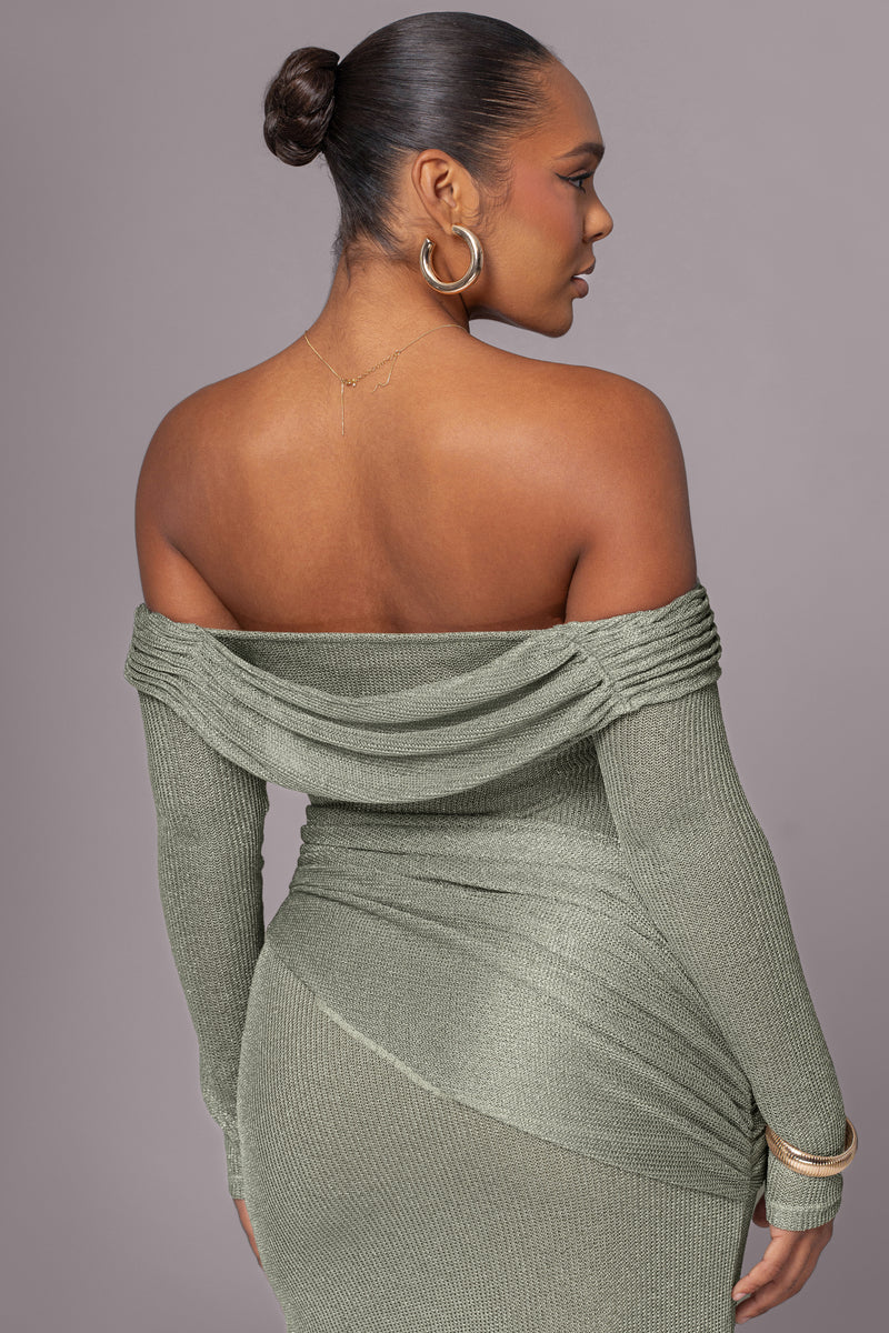 Olive Island Elegance Drape Dress