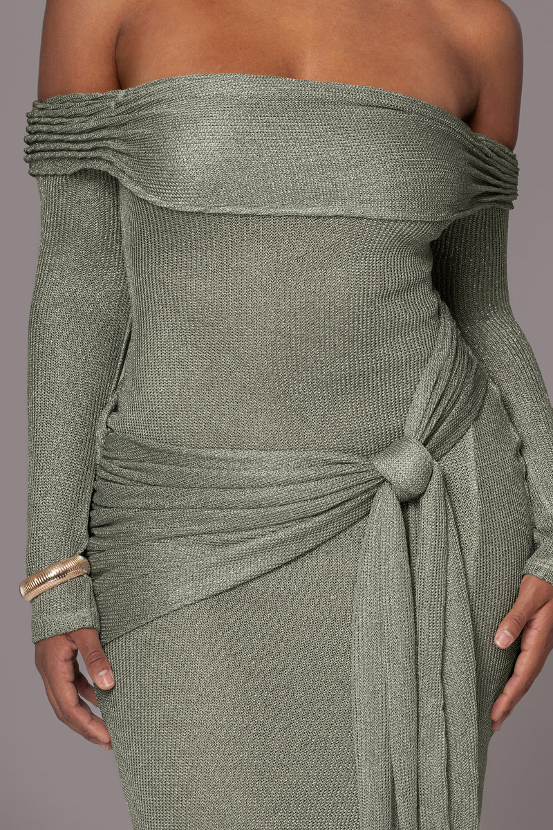 Olive Island Elegance Drape Dress