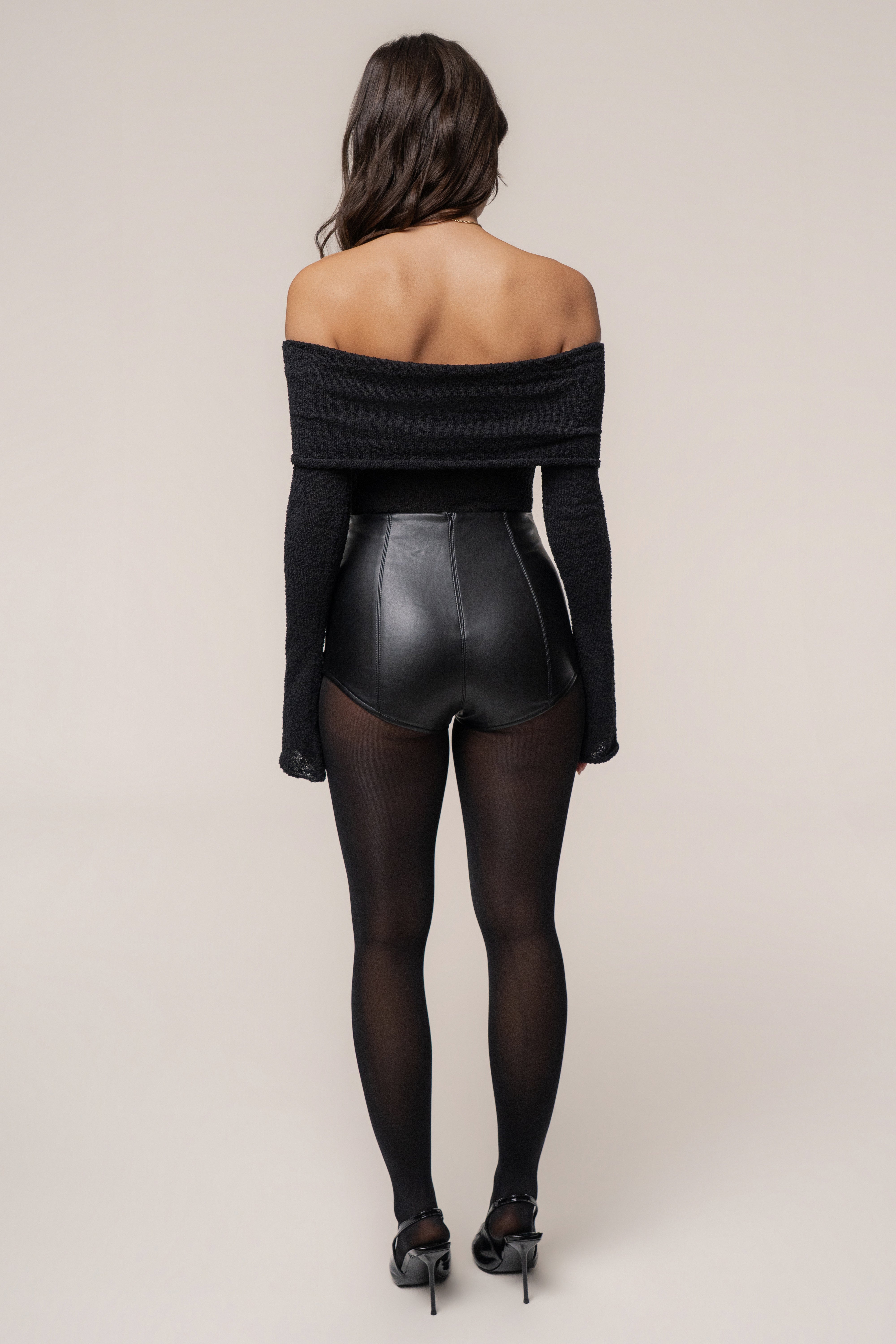 Black Soft Touch Knit Crop Top