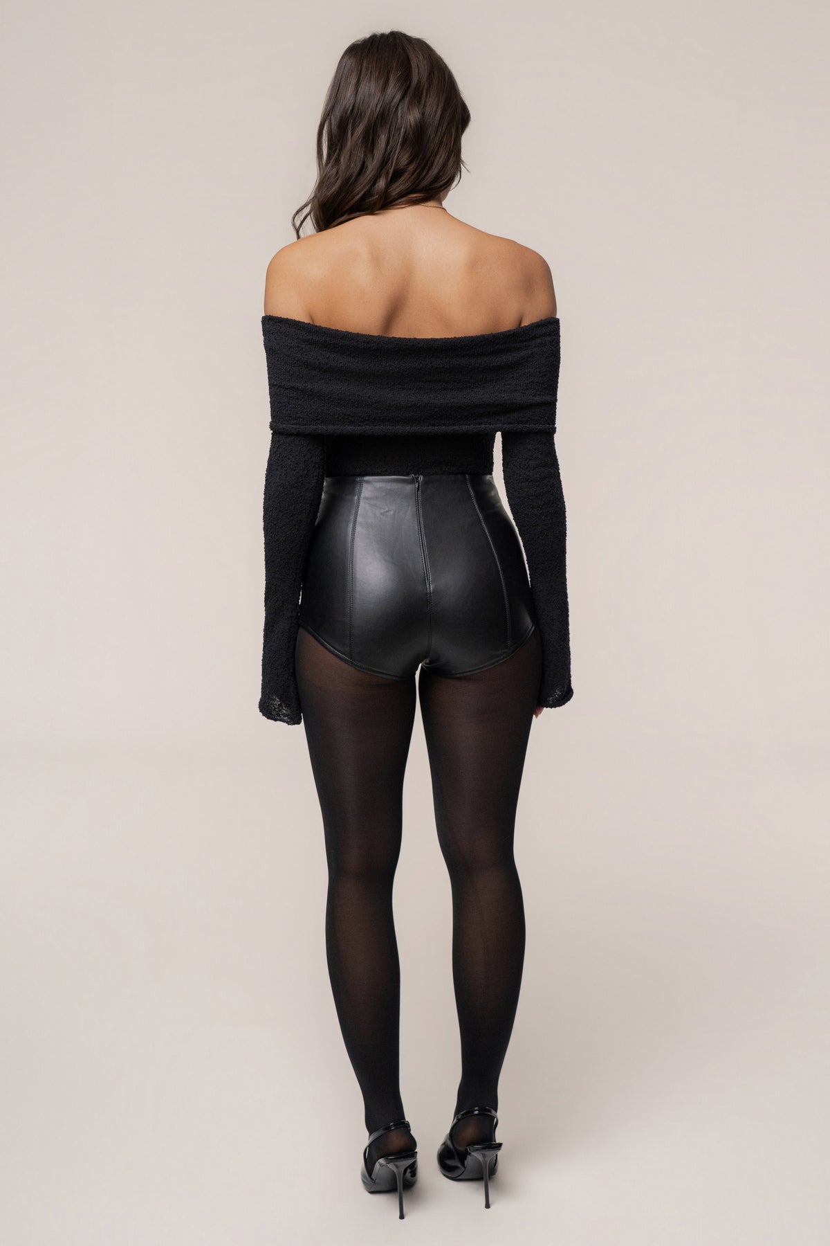 Black Soft Touch Knit Crop Top
