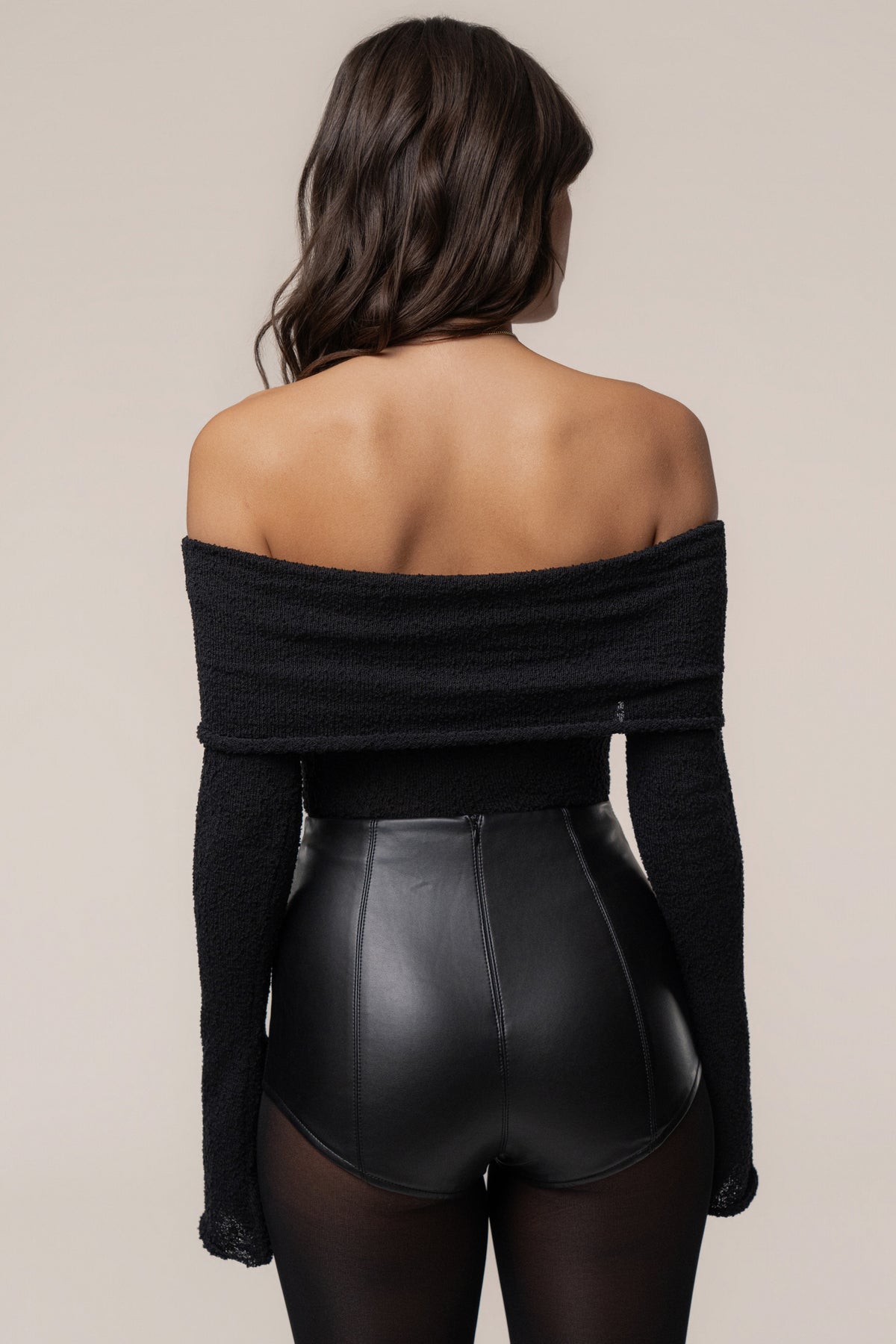 Black Soft Touch Knit Crop Top