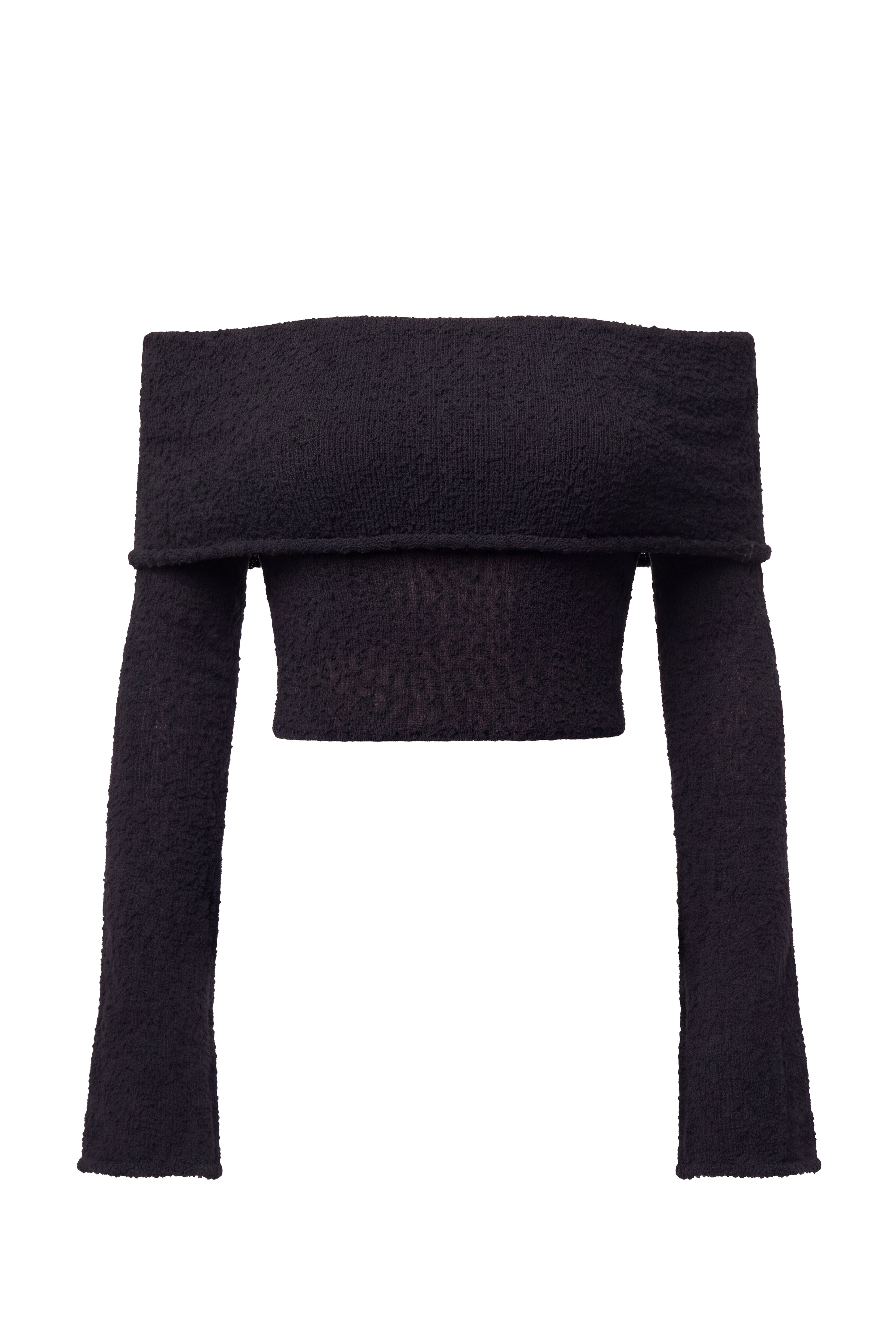 Black Soft Touch Knit Crop Top