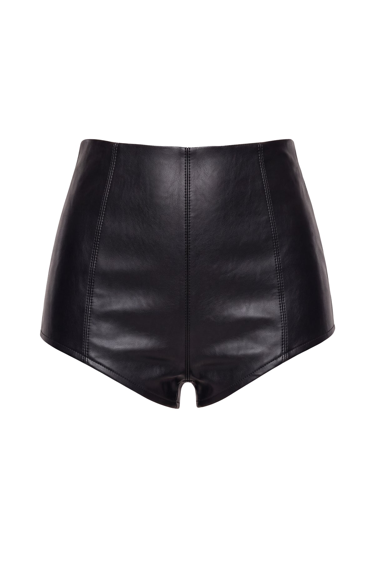 Black Front Row PU Leather Short