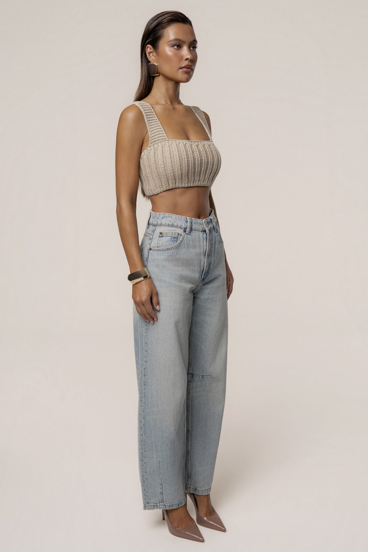 Stone Soft Form Knit Bralette