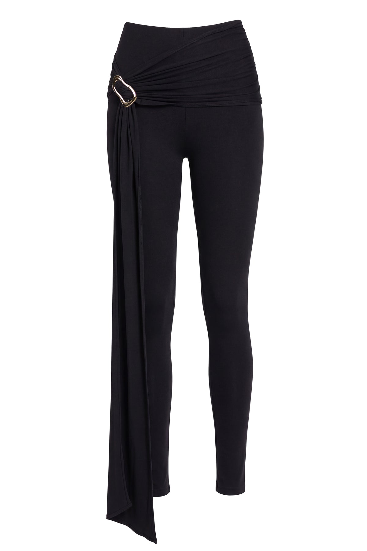Black Evening Plans Drape Legging