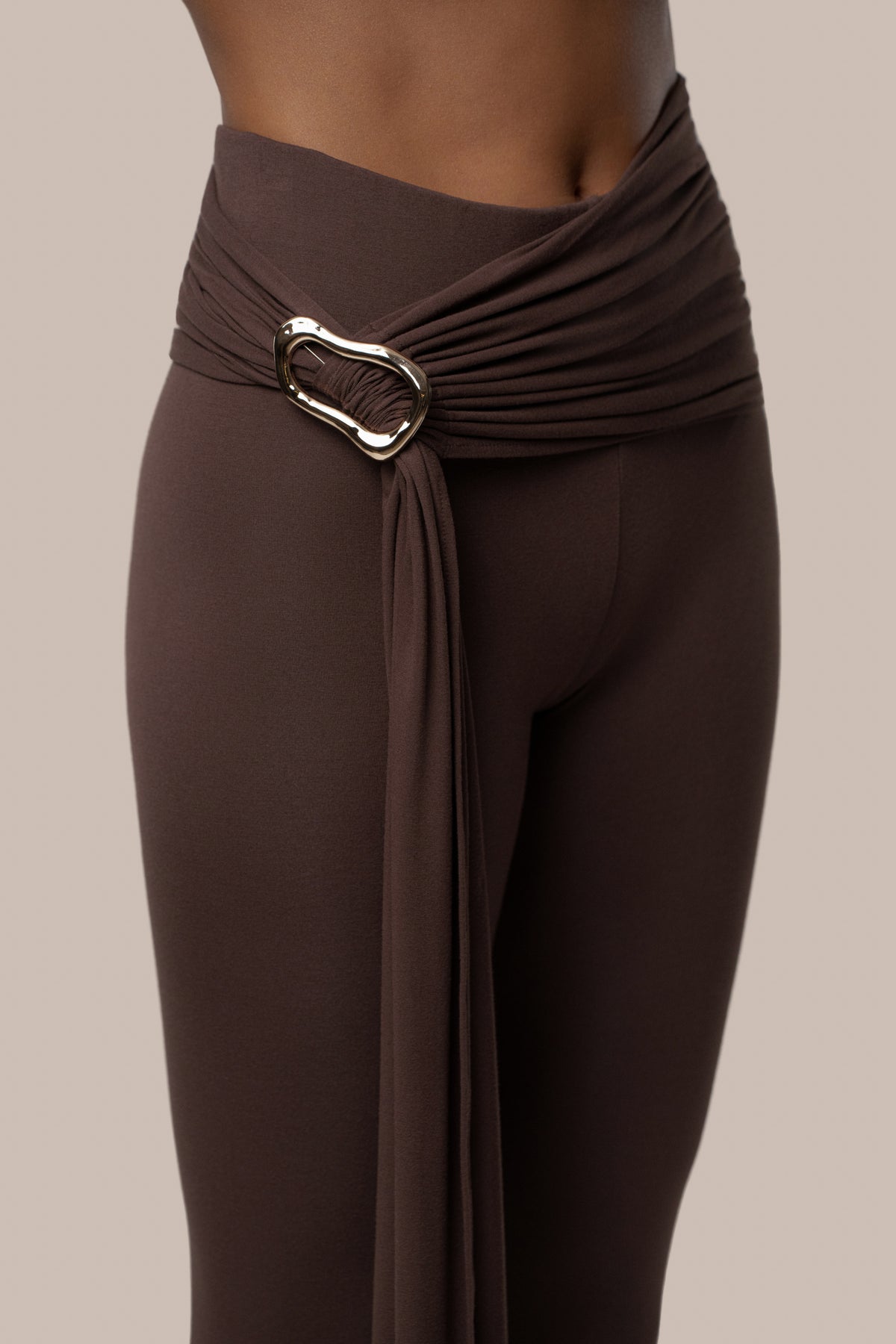 Chocolate Evening Plans Drape Legging - JLUXLABEL
