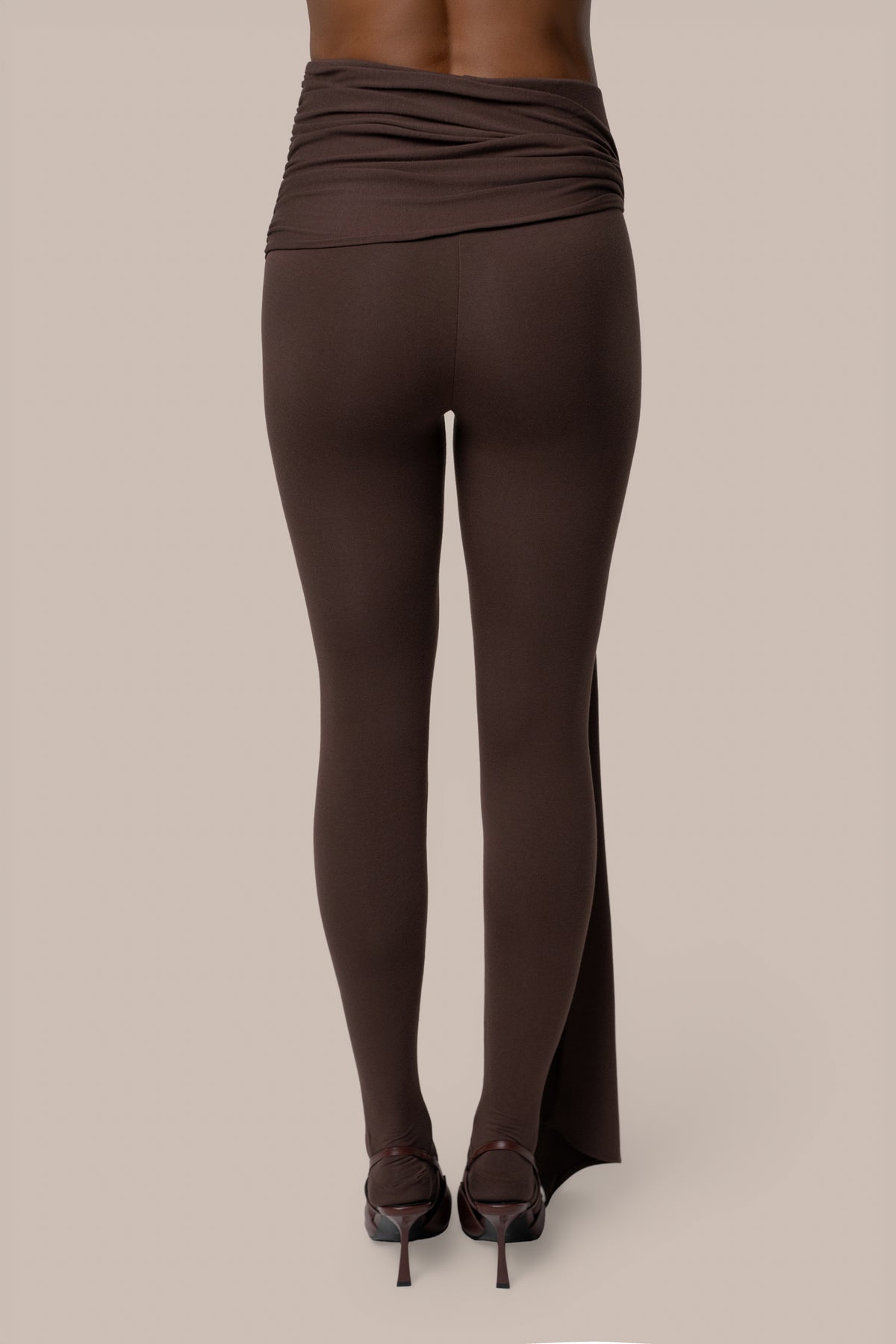 Chocolate Evening Plans Drape Legging - JLUXLABEL