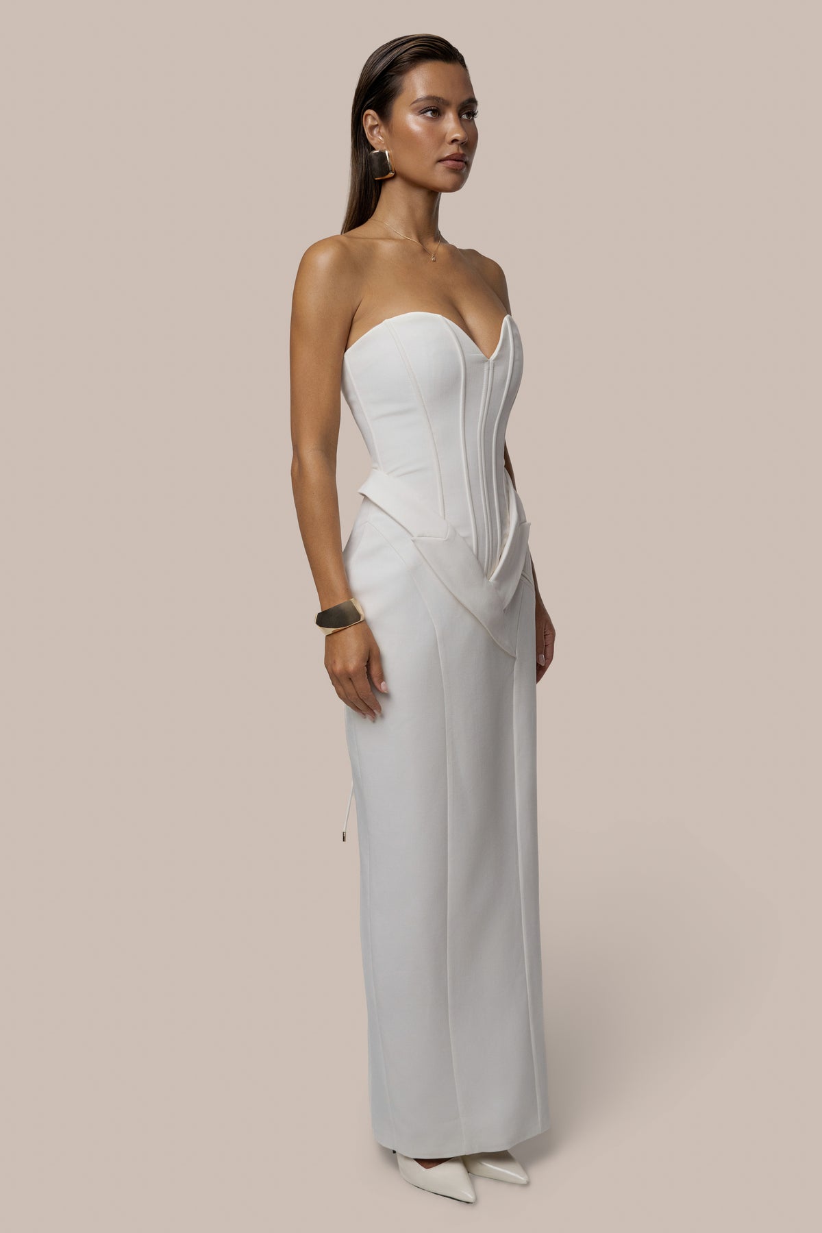 Ivory Cocktail Hour Maxi Gown - JLUXLABEL