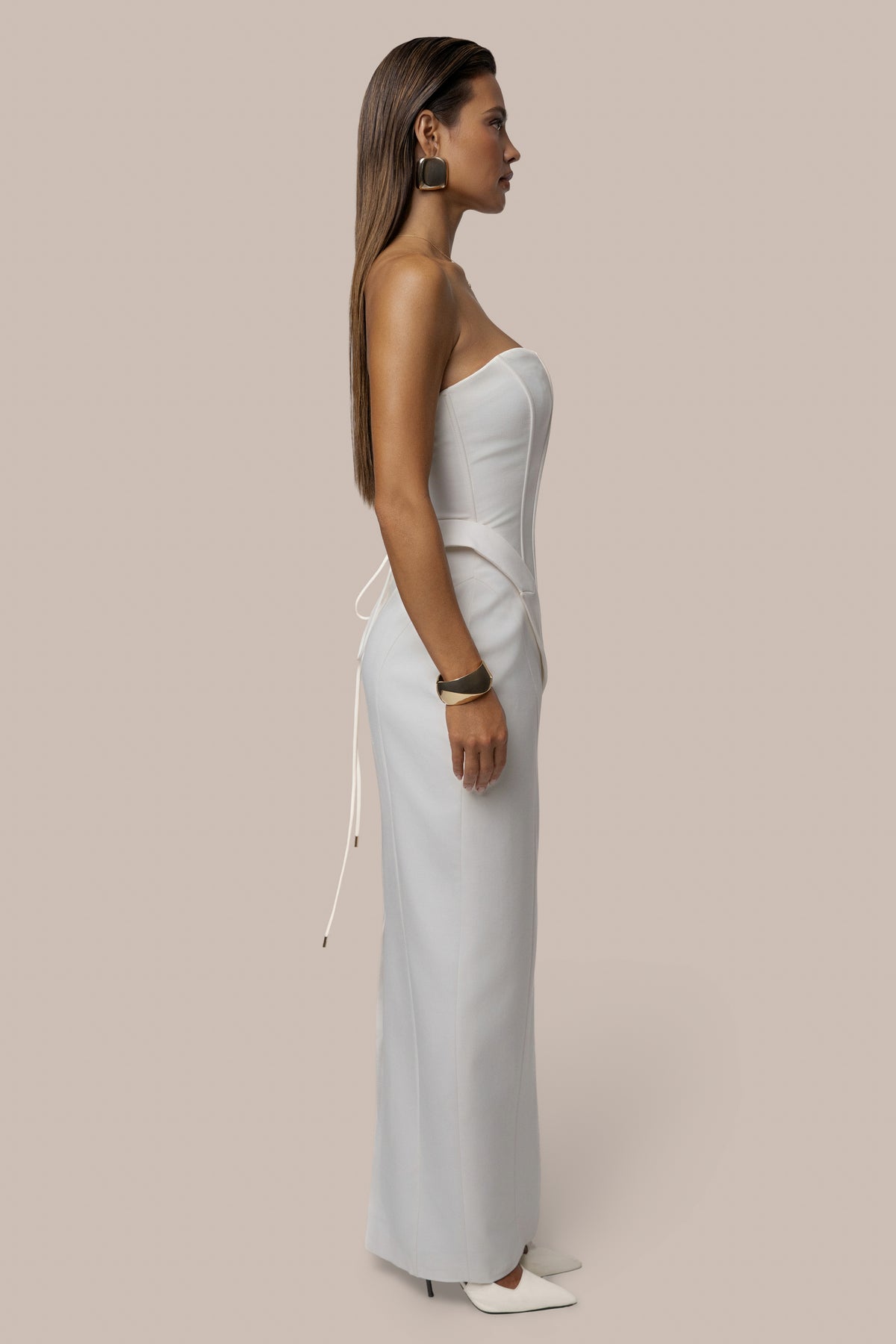 Ivory Cocktail Hour Maxi Gown - JLUXLABEL