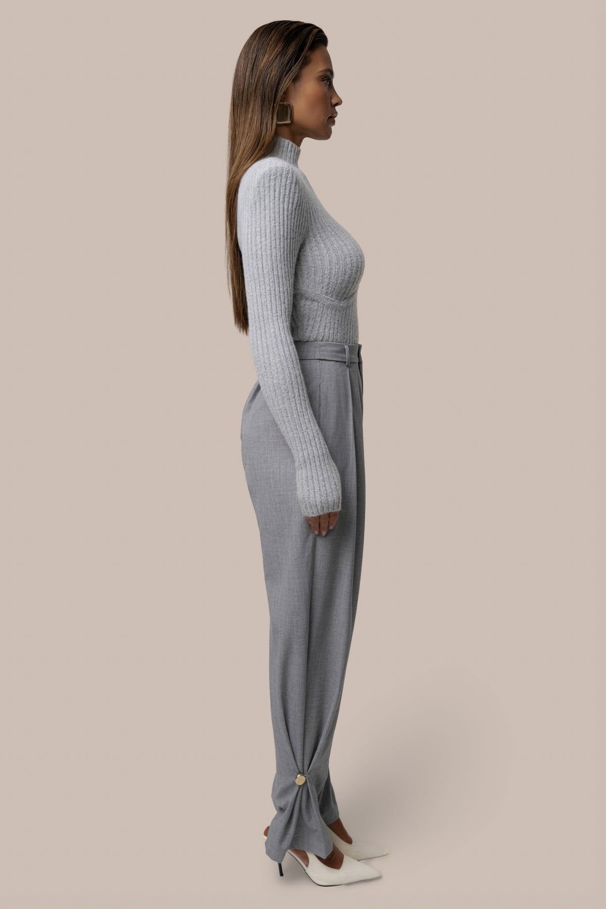 Grey Authority Pleat Trouser - JLUXLABEL