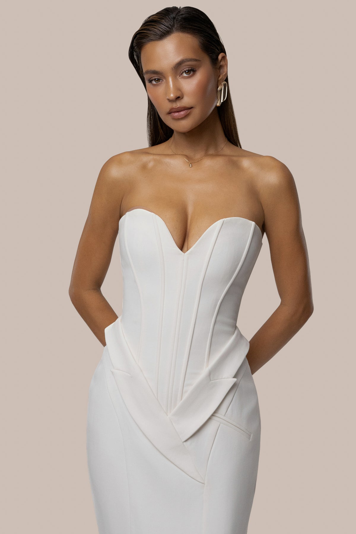 Ivory Cocktail Hour Maxi Gown - JLUXLABEL