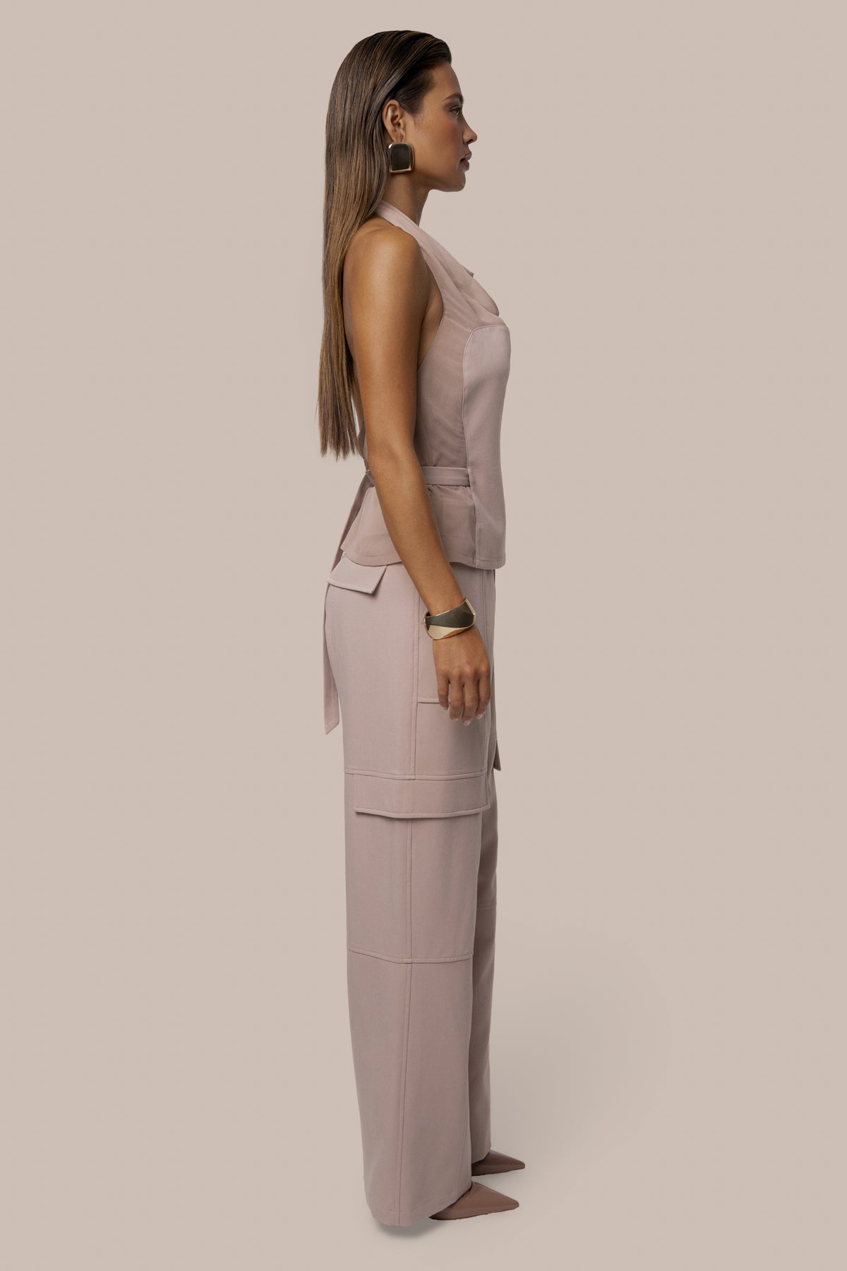 Mauve Uptown Chiffon Halter Top - JLUXLABEL