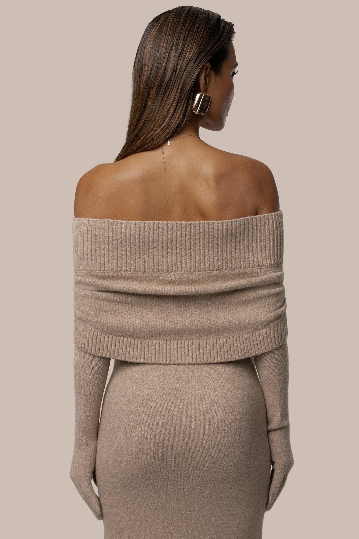 Heather Beige Raven Knit Skirt Set - JLUXLABEL
