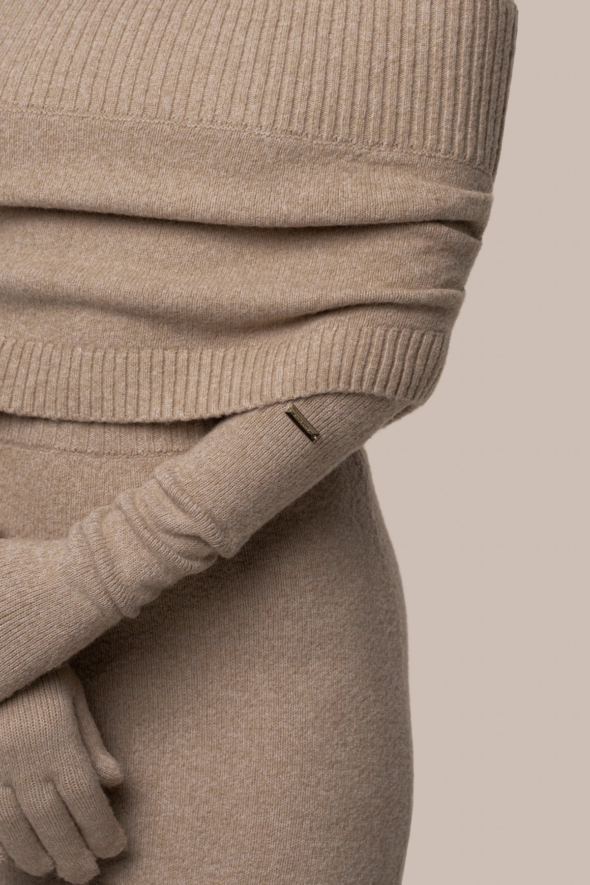 Heather Beige Raven Knit Skirt Set - JLUXLABEL
