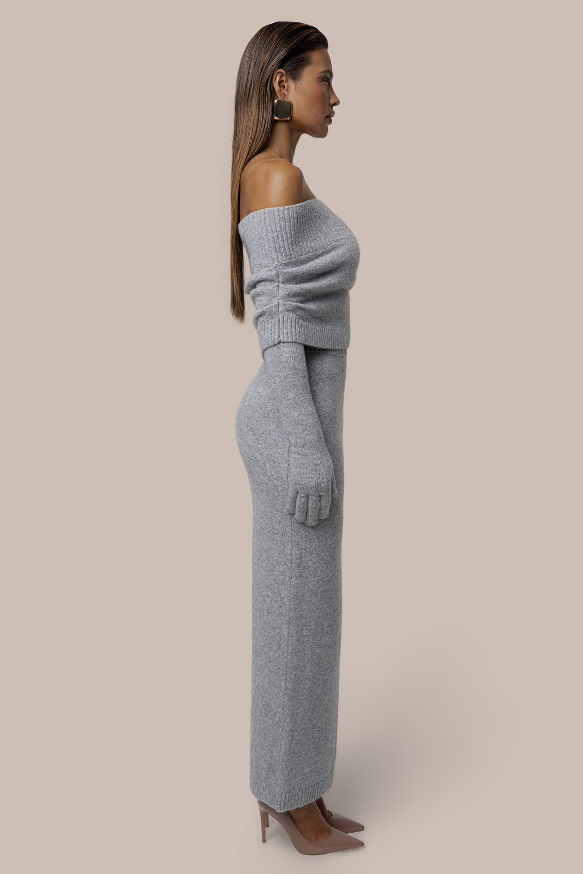 Heather Grey Raven Knit Skirt Set - JLUXLABEL
