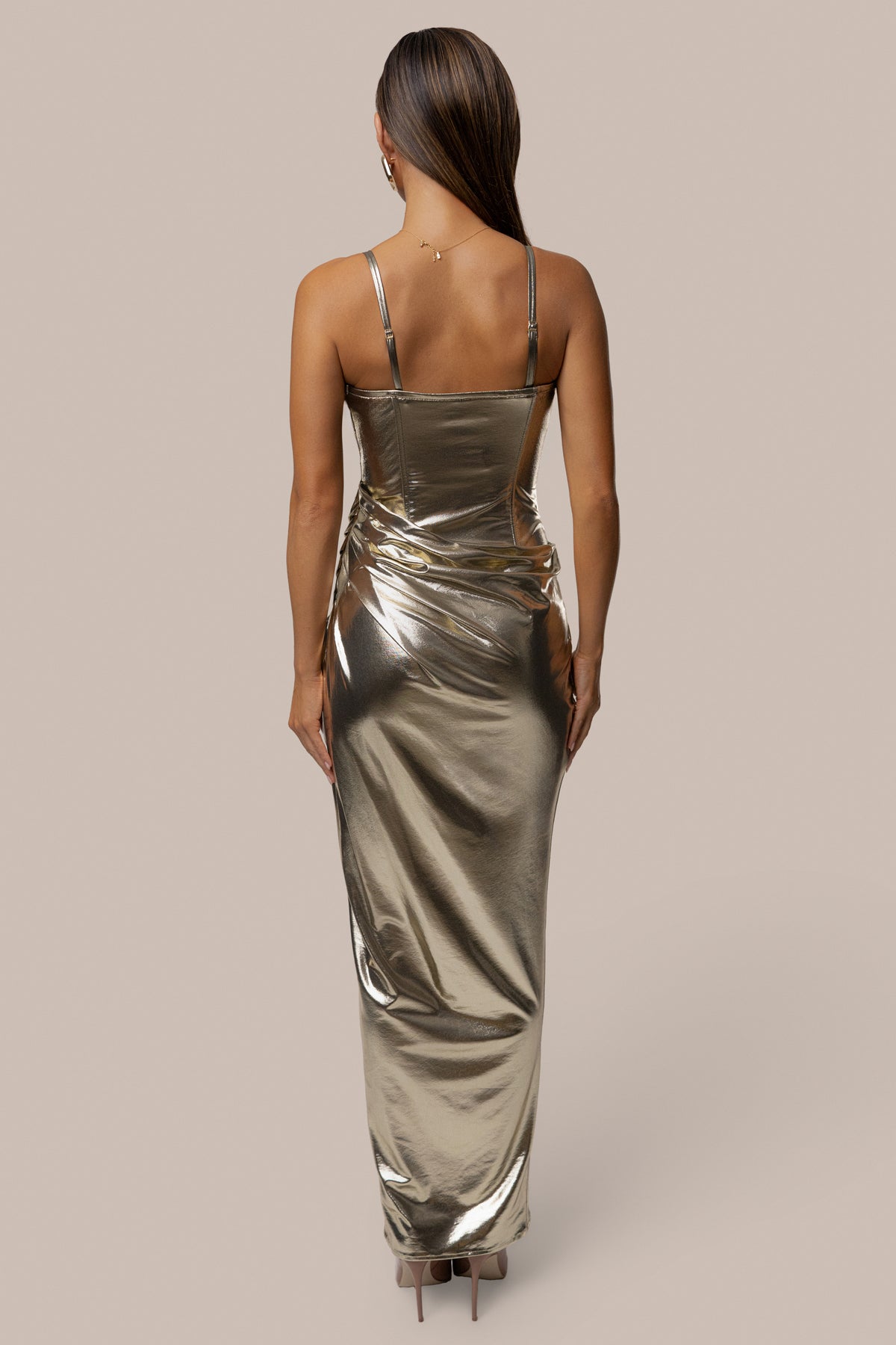 Gold Midnight Feelings Metallic Dress - JLUXLABEL
